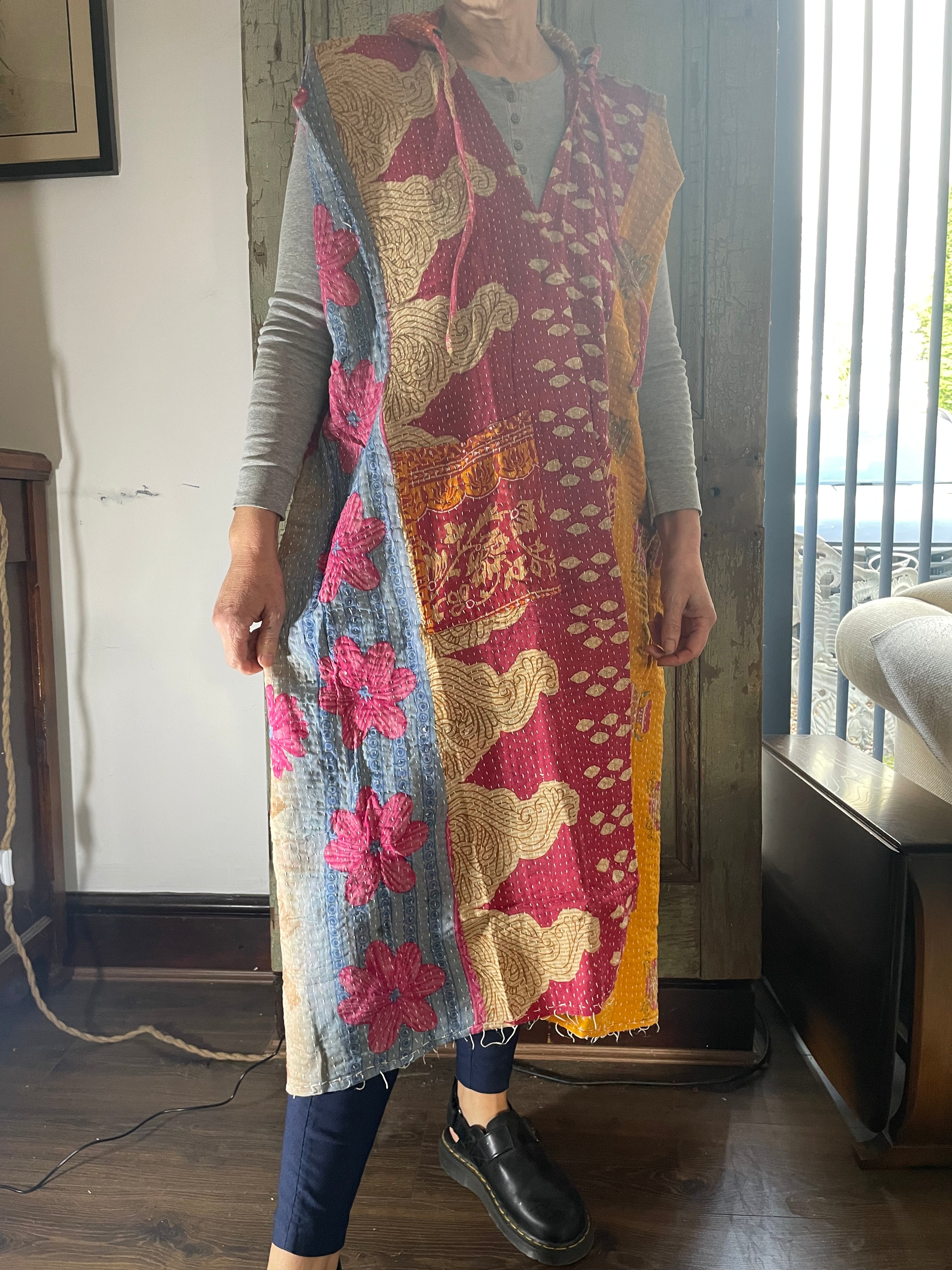 Kantha Hooded Kimono Wrap