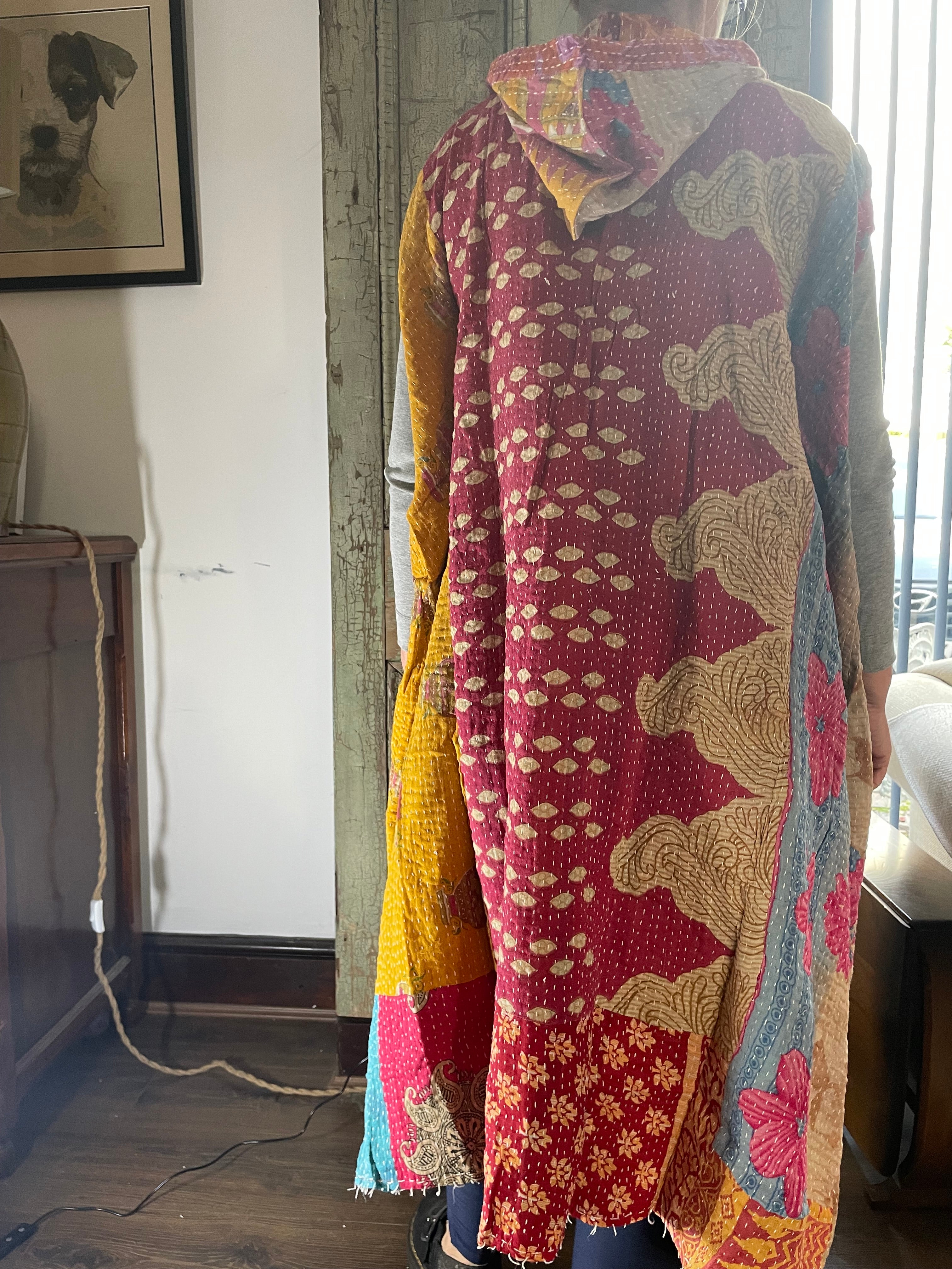 Kantha Hooded Kimono Wrap