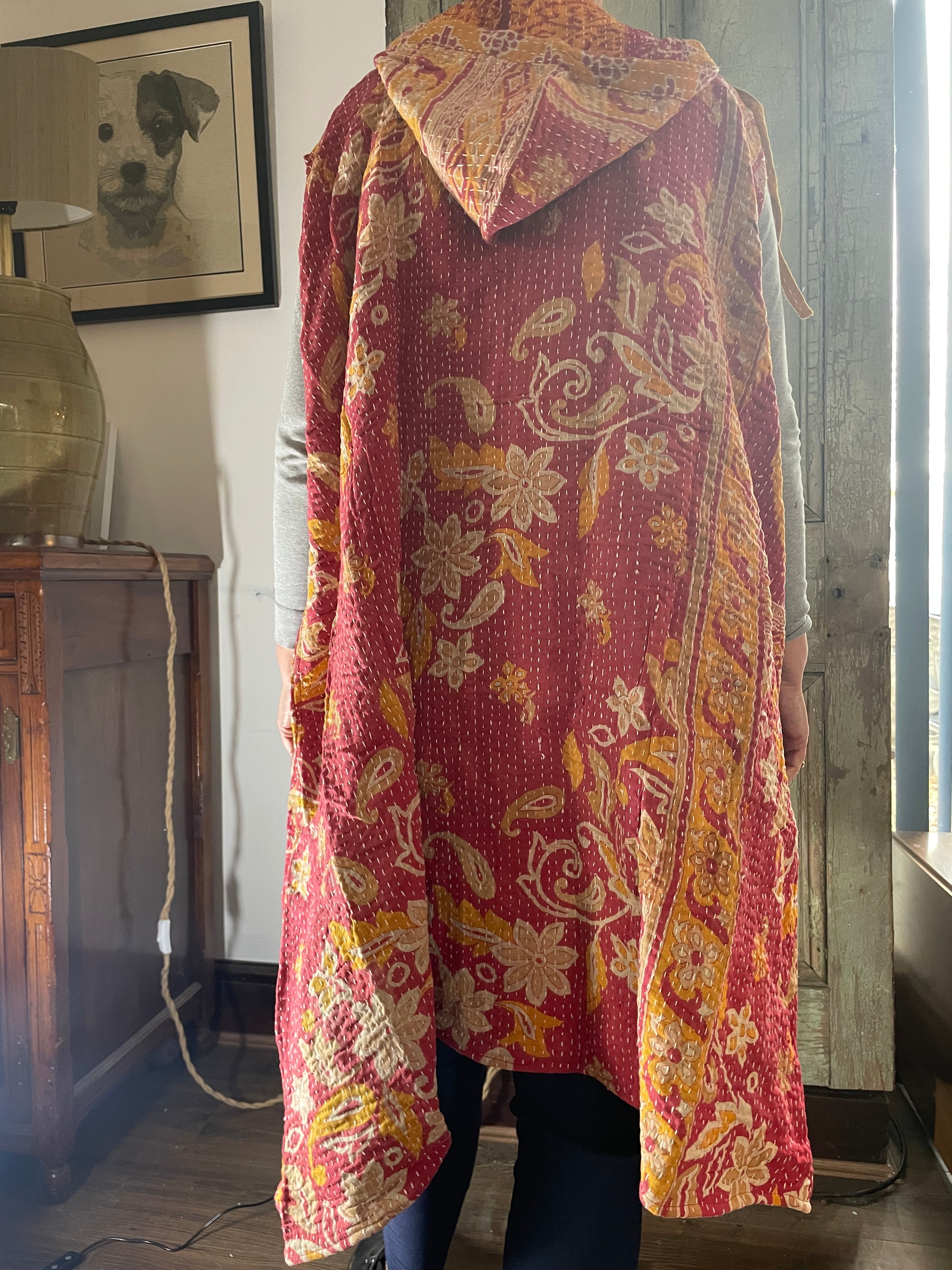 Kantha Hooded Kimono Wrap