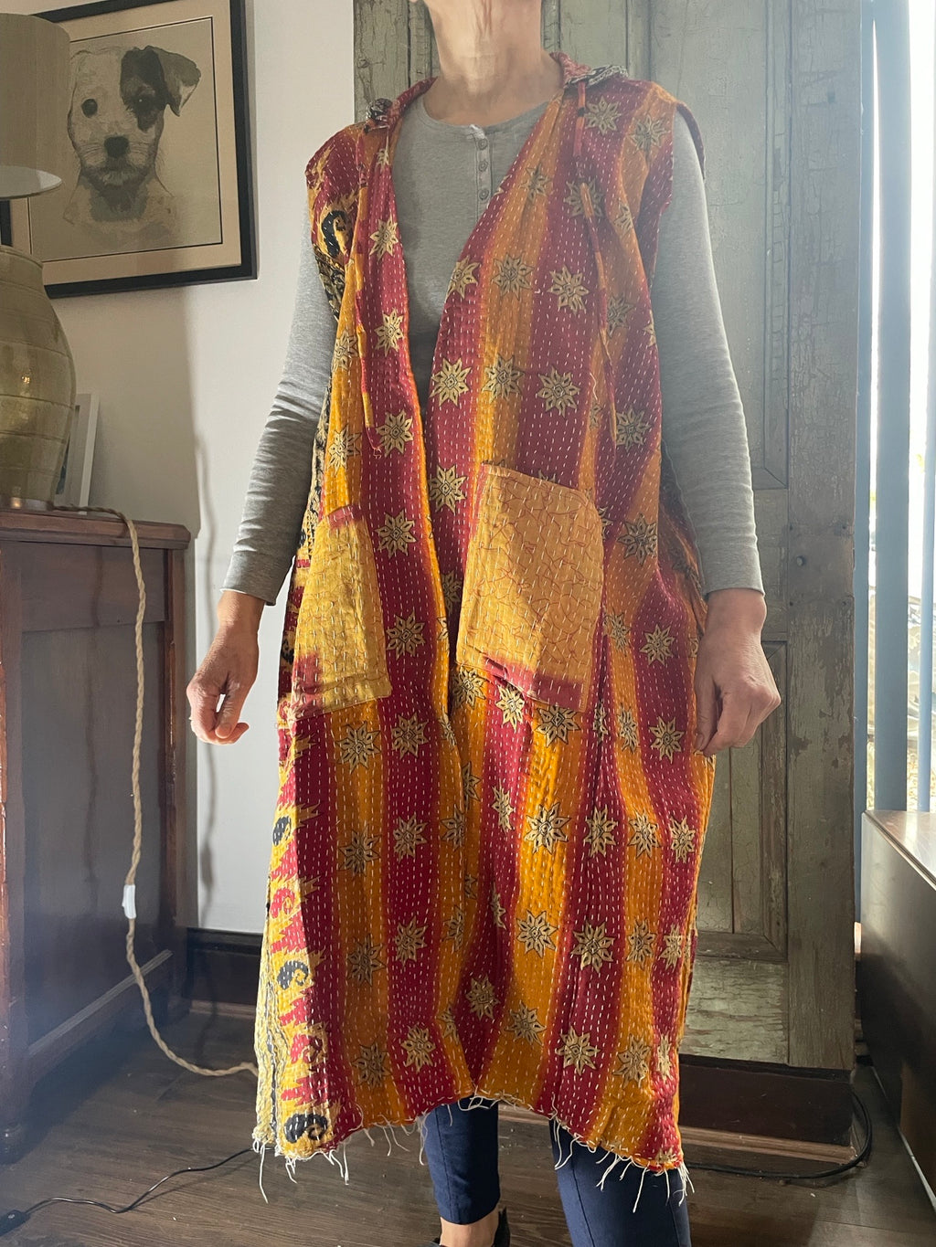 Kantha Hooded Kimono Wrap