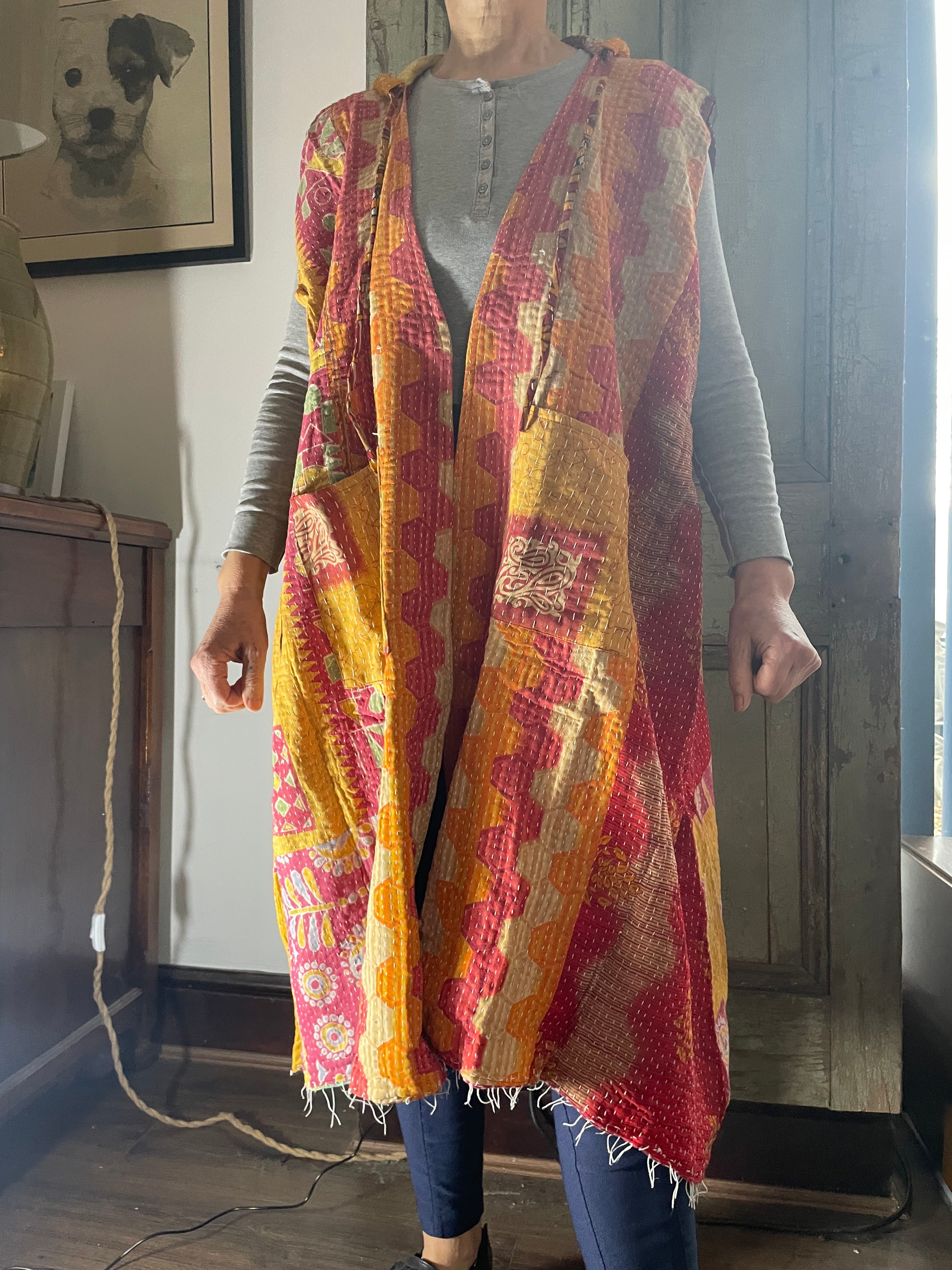Kantha Hooded Kimono Wrap