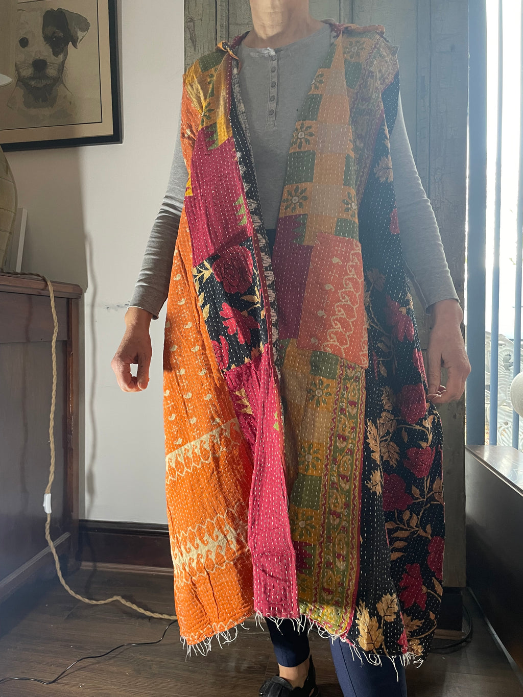 Kantha Hooded Kimono Wrap