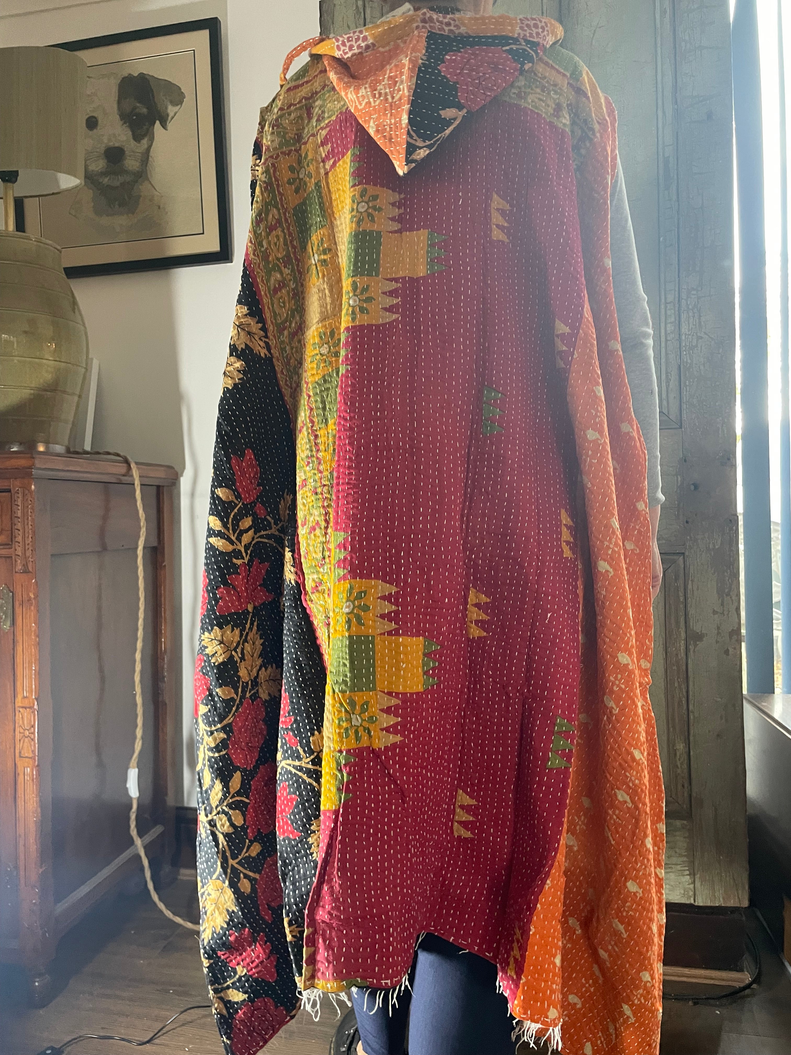 Kantha Hooded Kimono Wrap