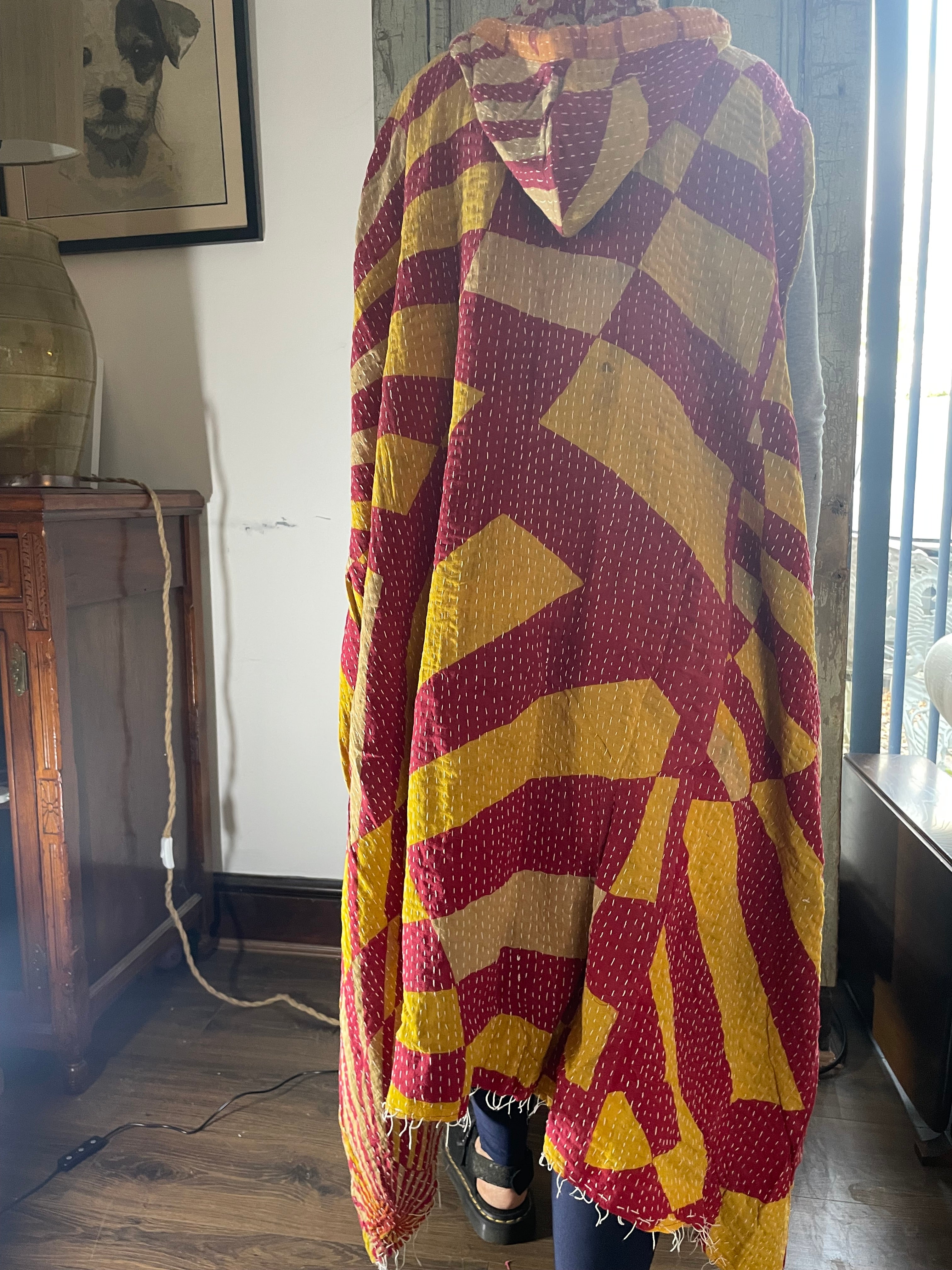 Kantha Hooded Kimono Wrap