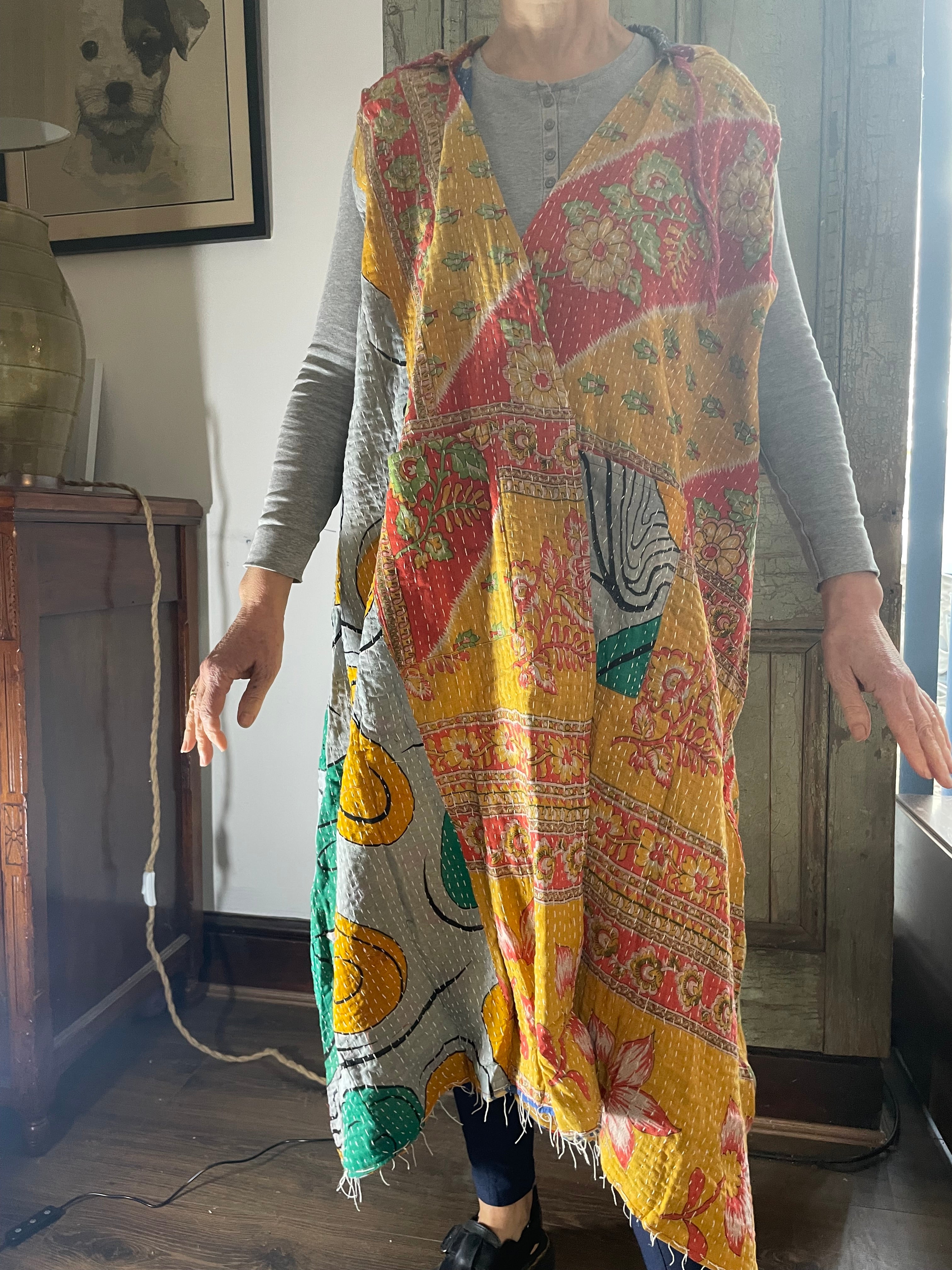 Kantha Hooded Kimono Wrap