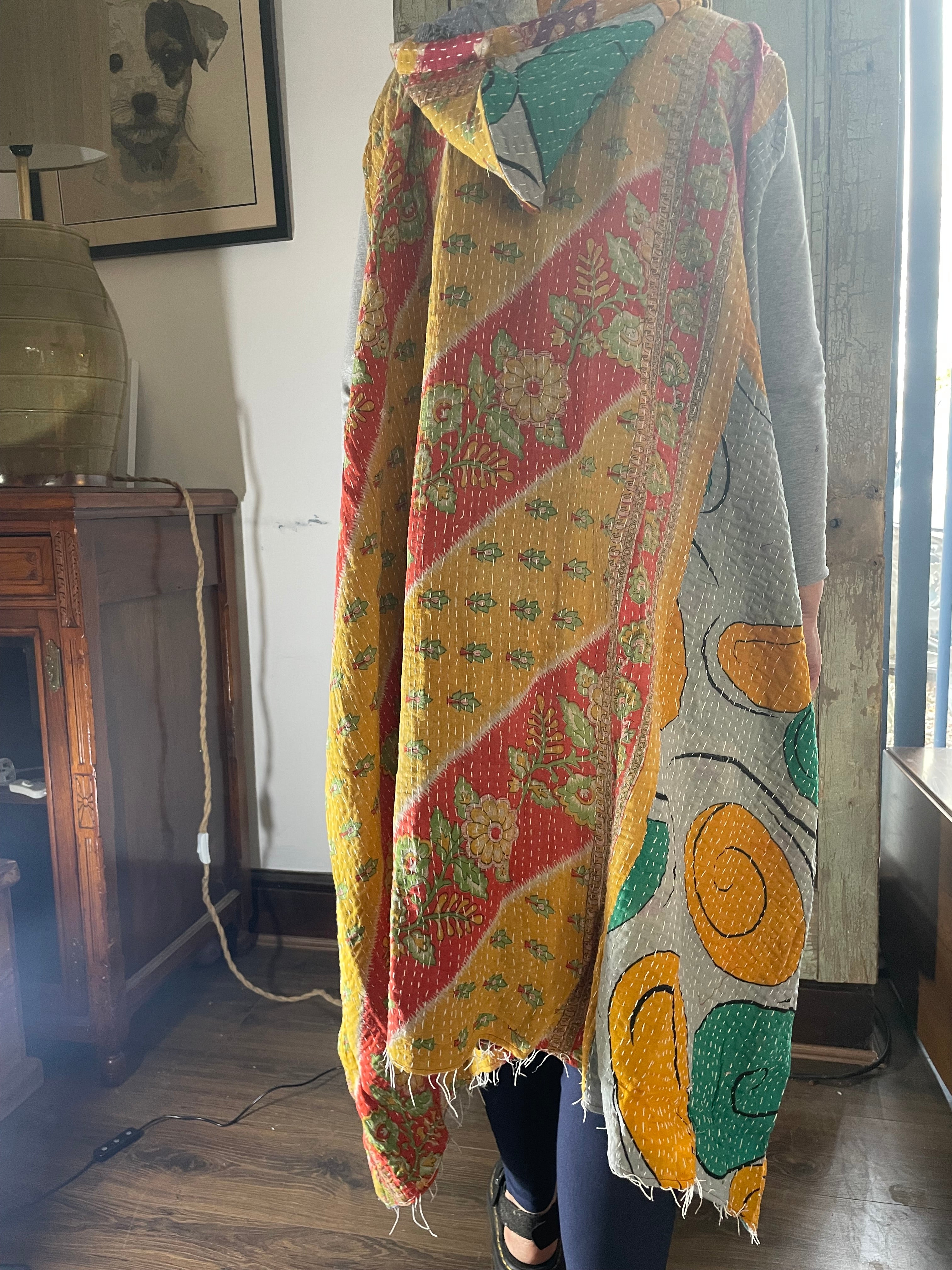 Kantha Hooded Kimono Wrap