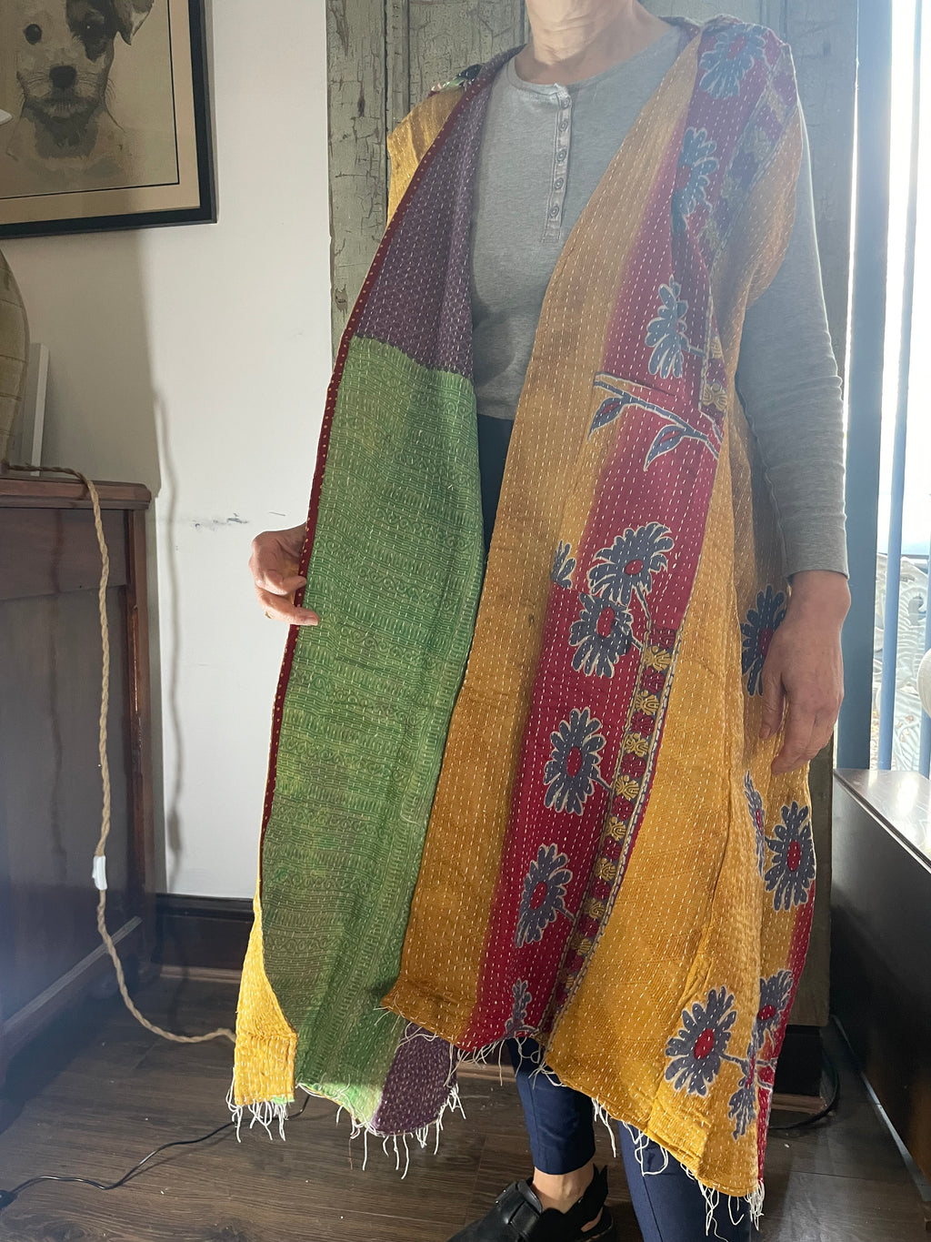 Kantha Hooded Kimono Wrap