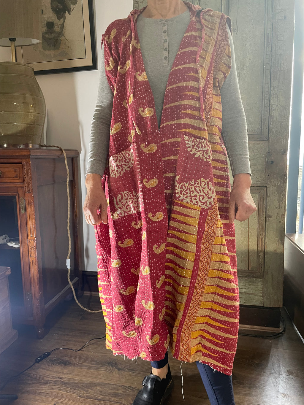 Kantha Hooded Kimono Wrap