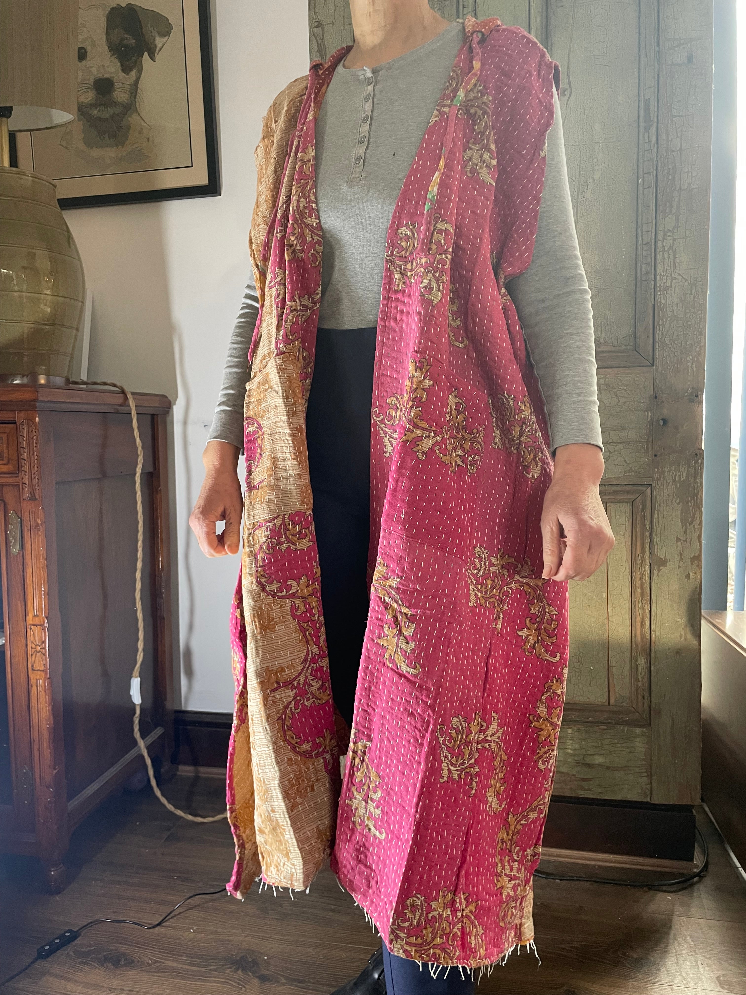 Kantha Hooded Kimono Wrap