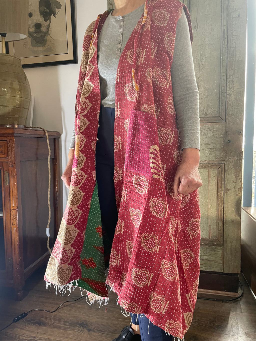 Kantha Hooded Kimono Wrap