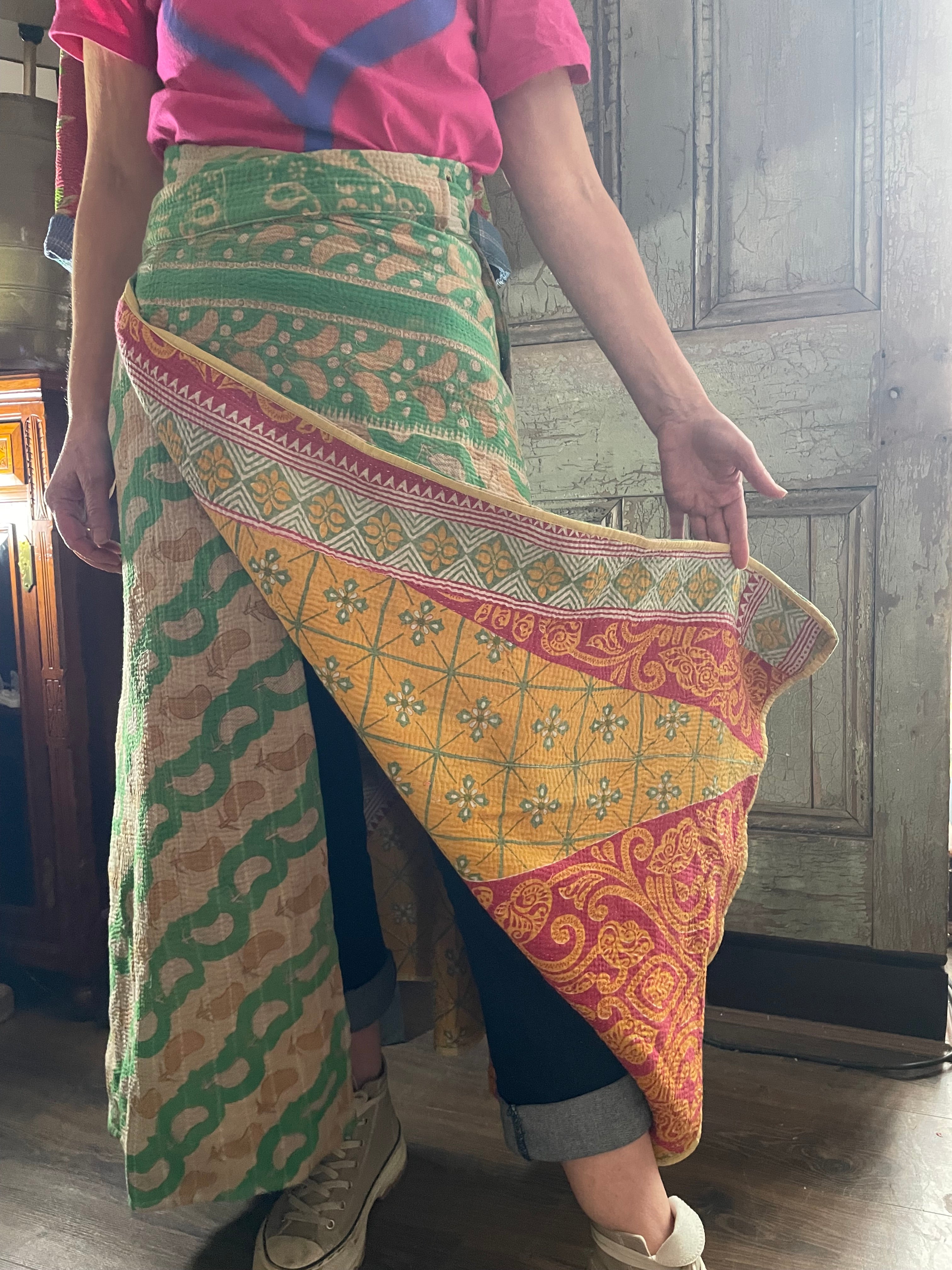 Kantha Reversible Wrap Around Skirts (Size 8-12)