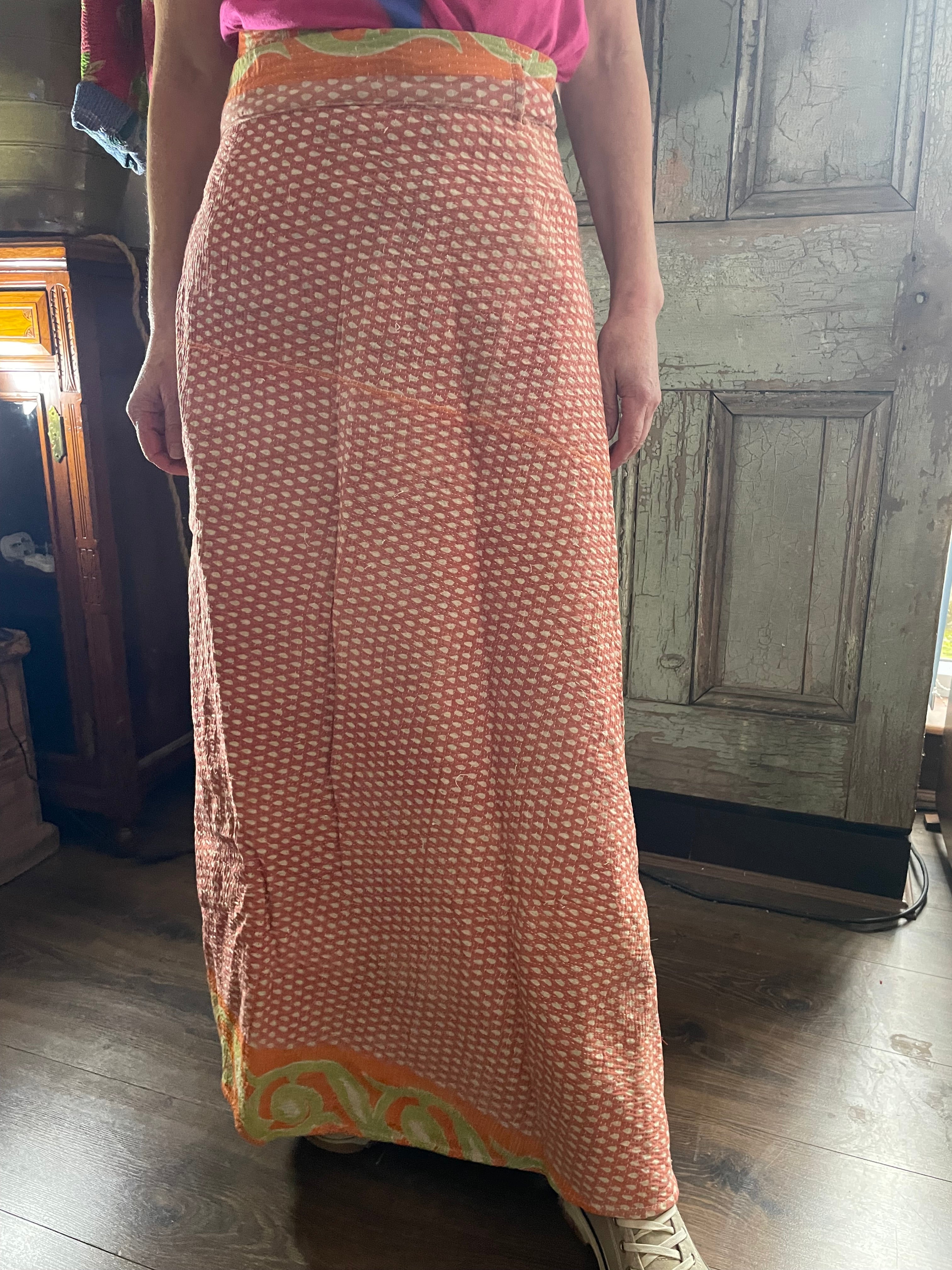 Kantha Reversible Wrap Around Skirts (Size 8-12)