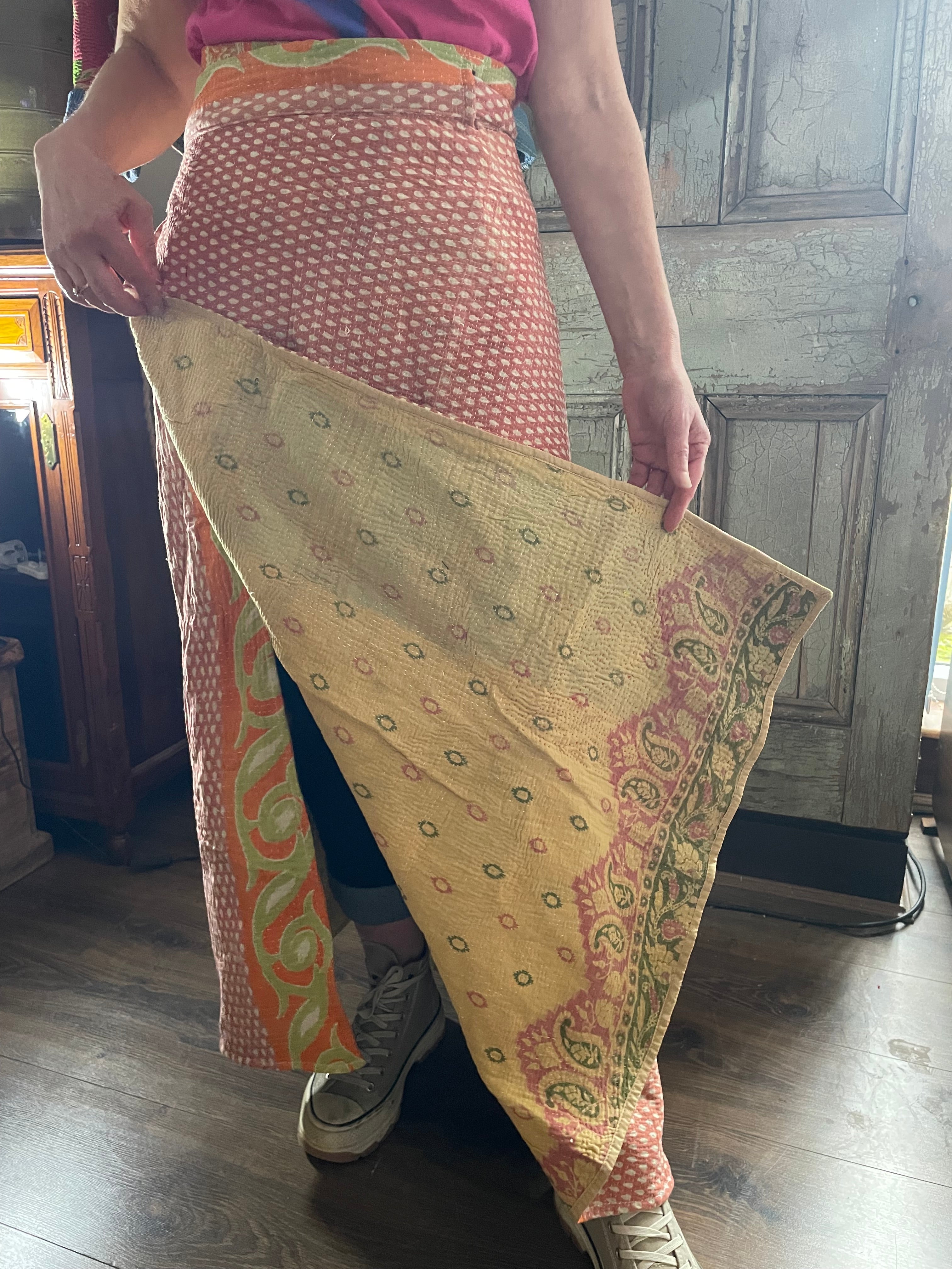 Kantha Reversible Wrap Around Skirts (Size 8-12)