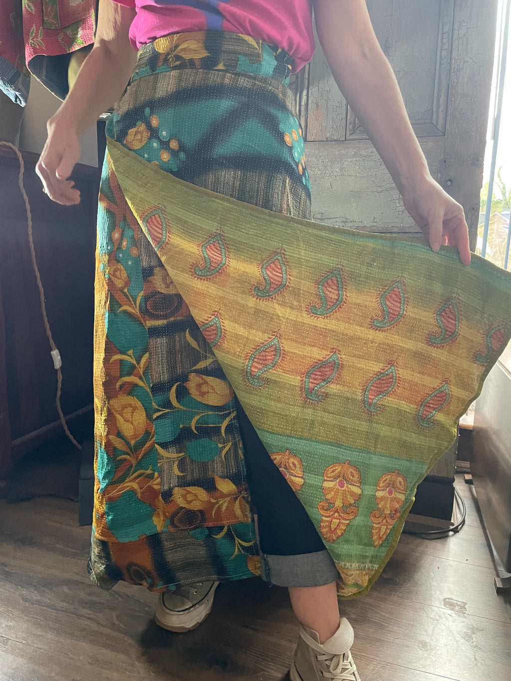 Kantha Reversible Wrap Around Skirts (Size 8-12)