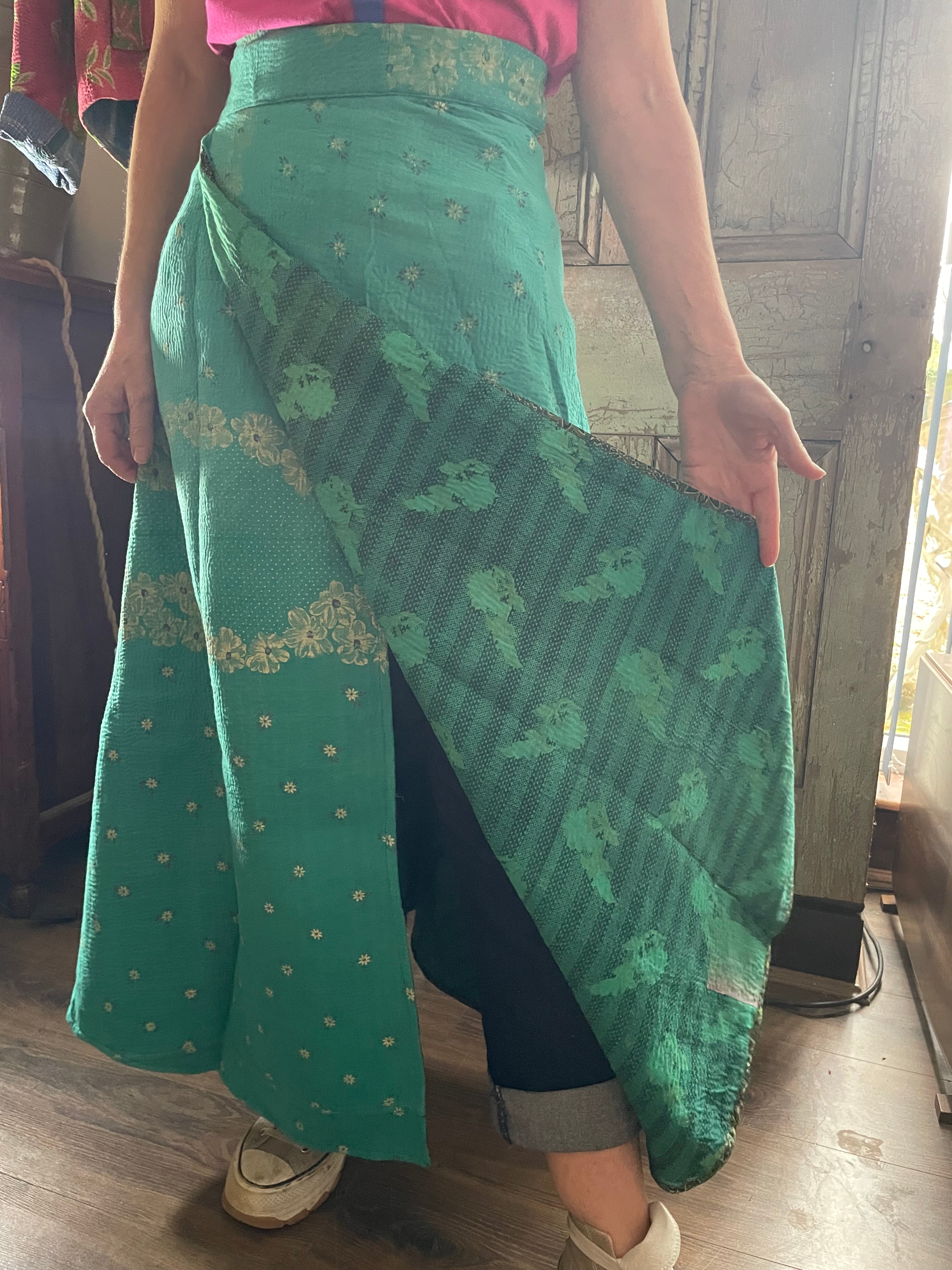 Kantha Reversible Wrap Around Skirts (Size 8-12)