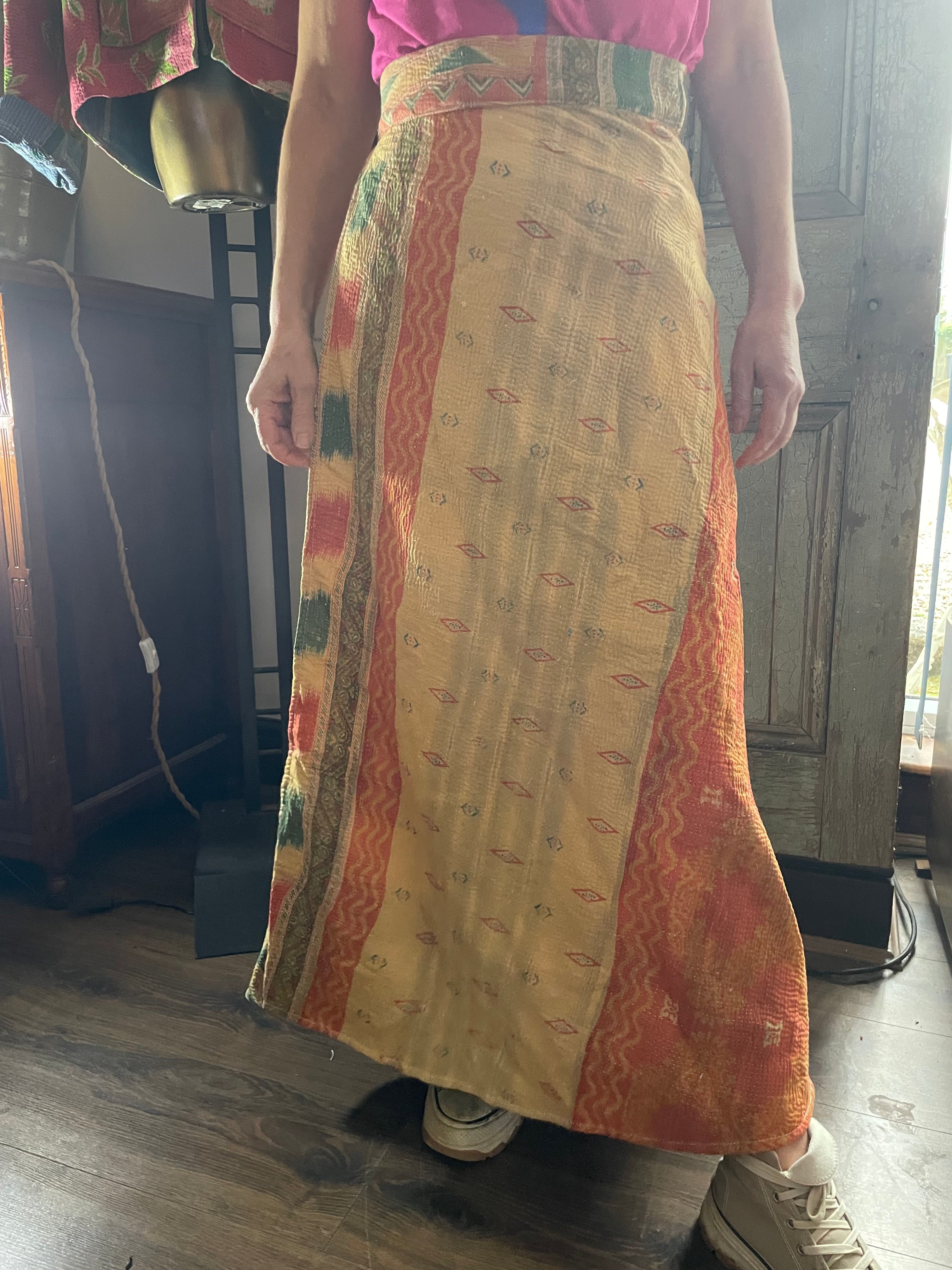Kantha Reversible Wrap Around Skirts (Size 8-12)