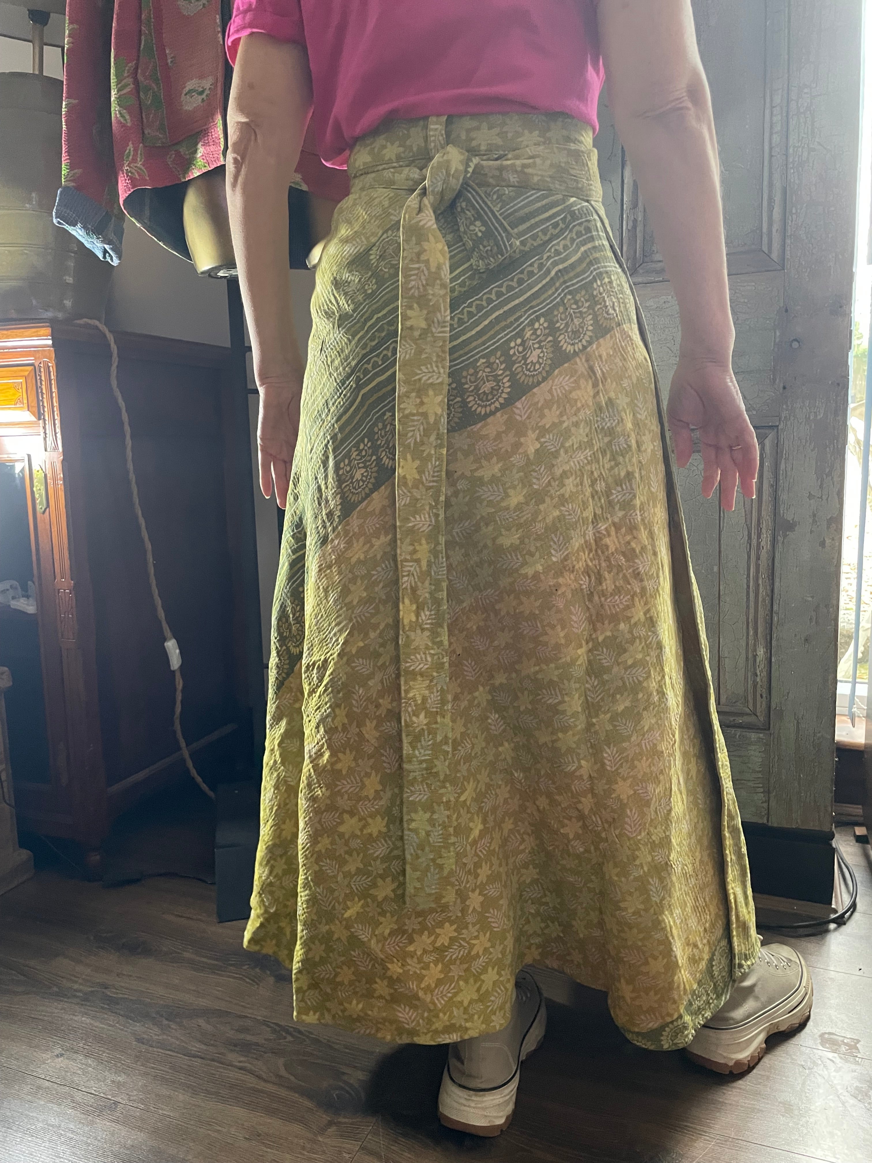 Kantha Reversible Wrap Around Skirts (Size 8-12)