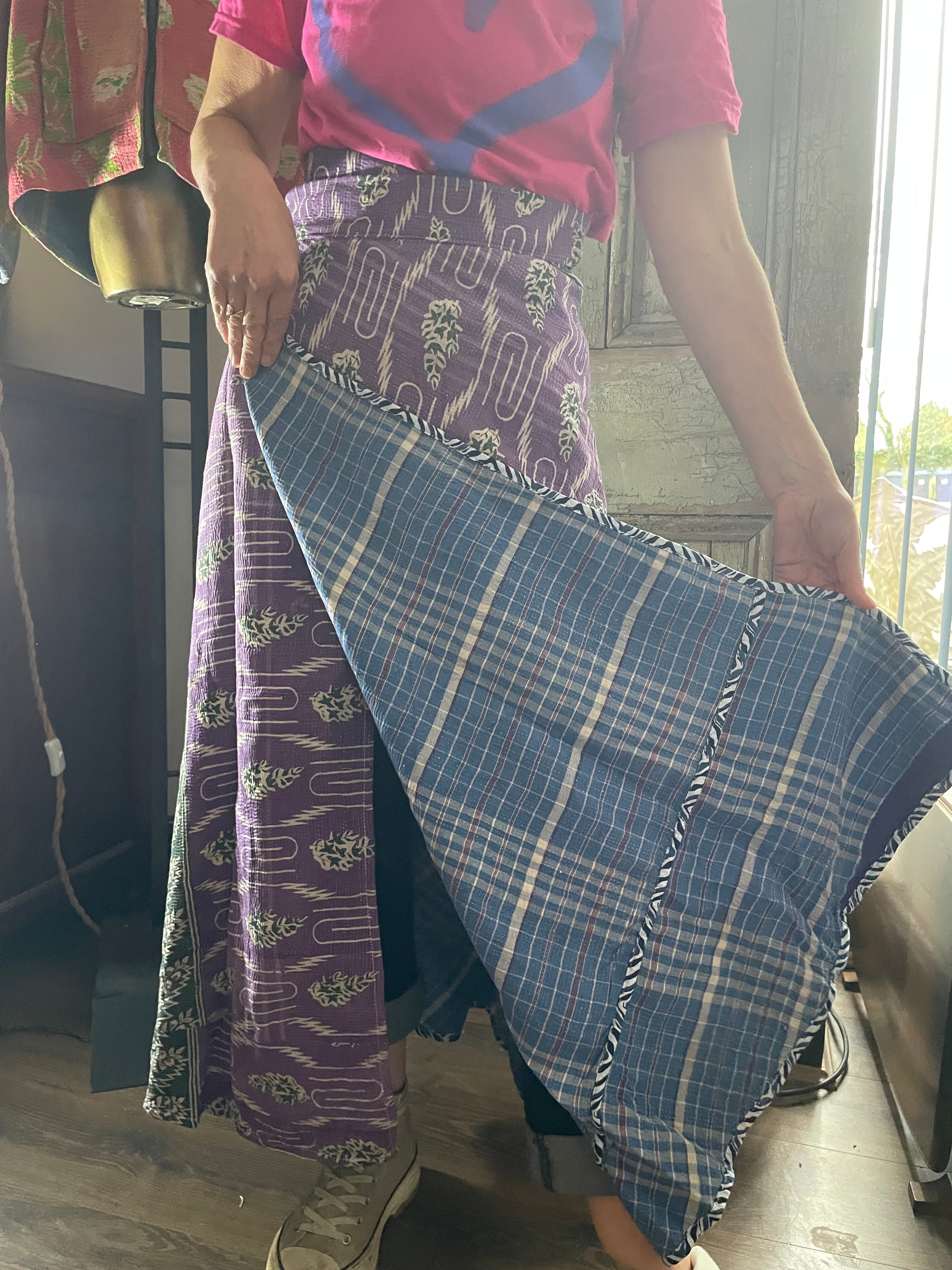 Kantha Reversible Wrap Around Skirts (Size 8-12)