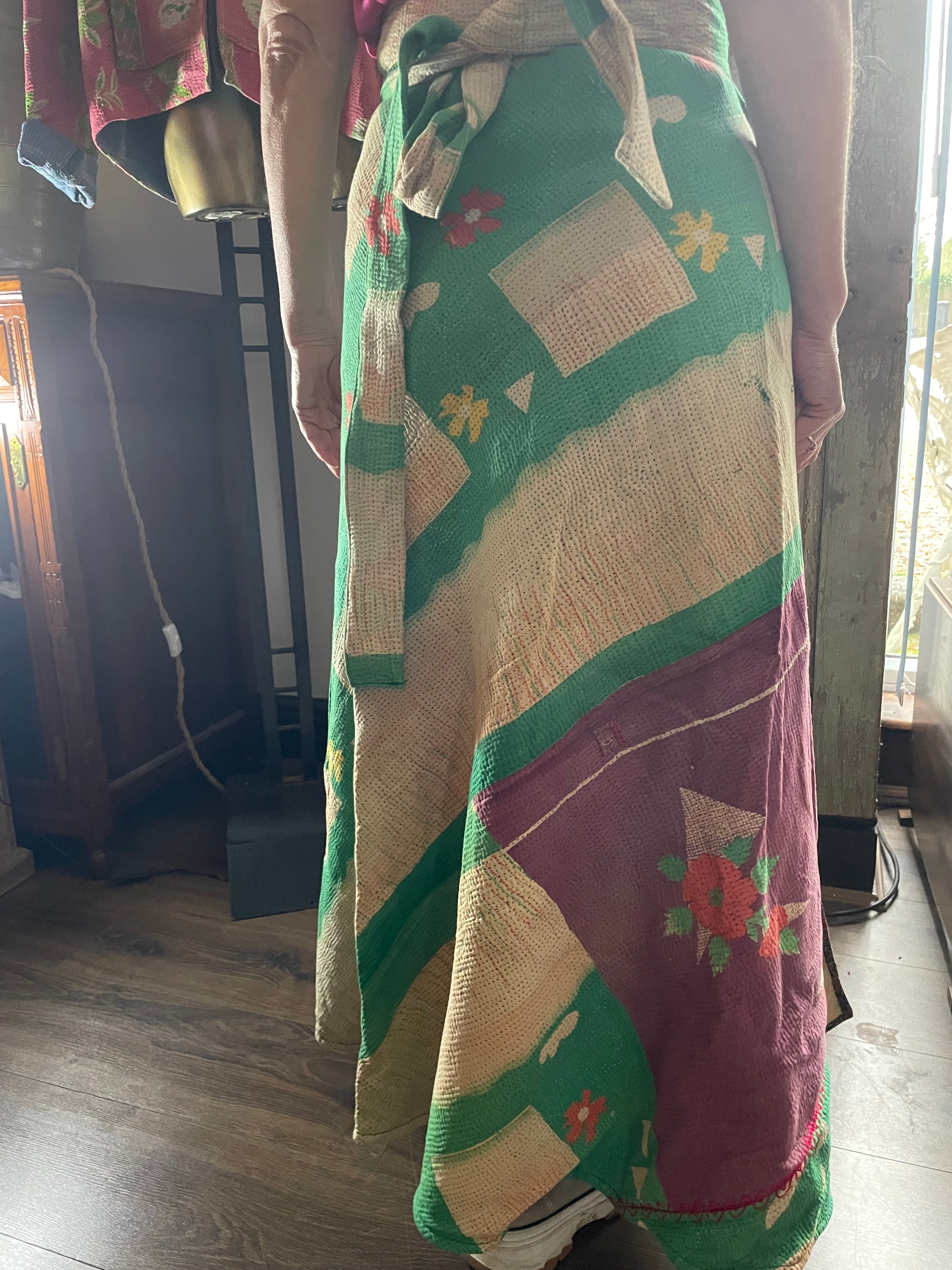 Kantha Reversible Wrap Around Skirts (Size 8-12)