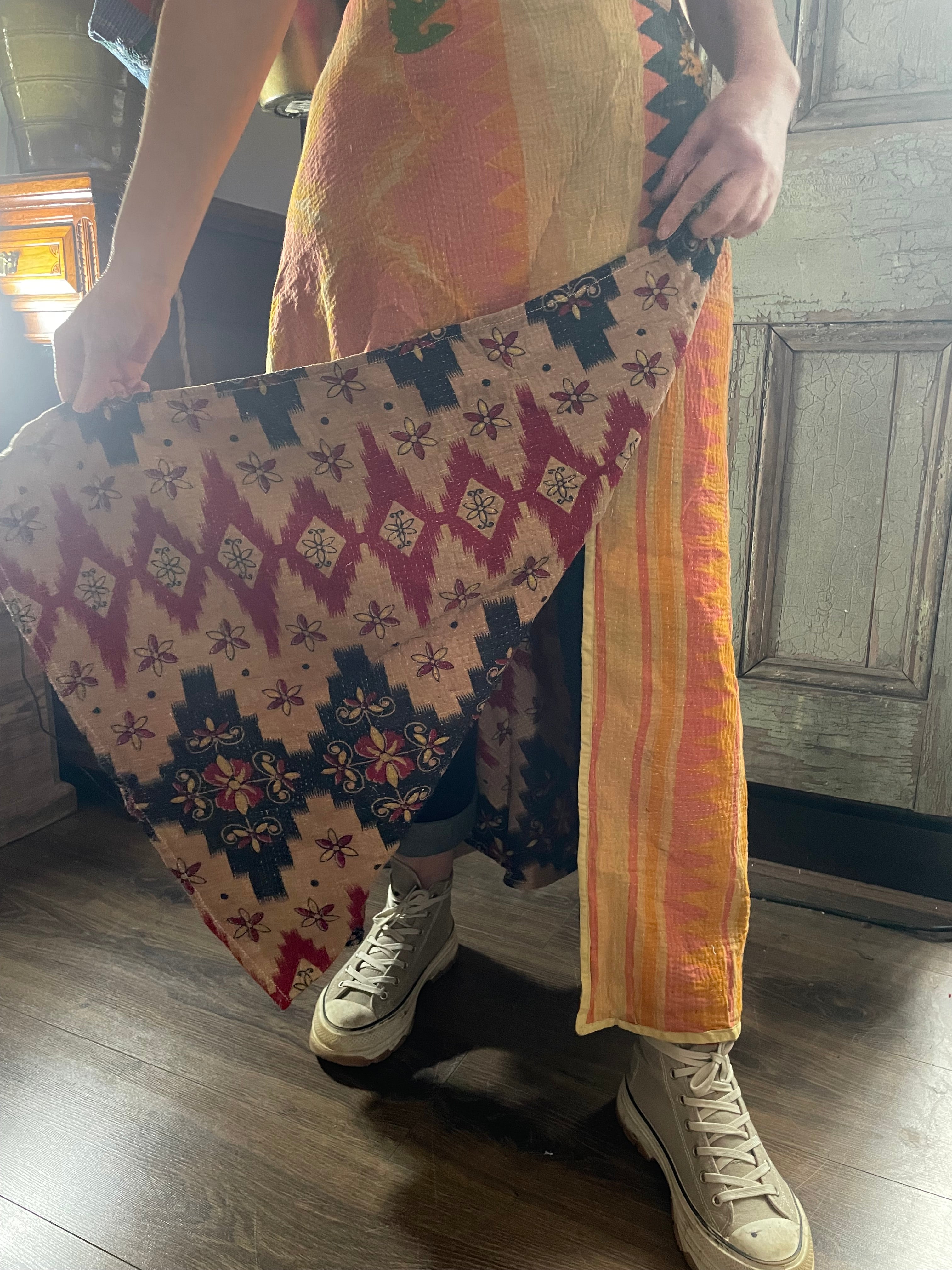 Kantha Reversible Wrap Around Skirts (Size 8-12)