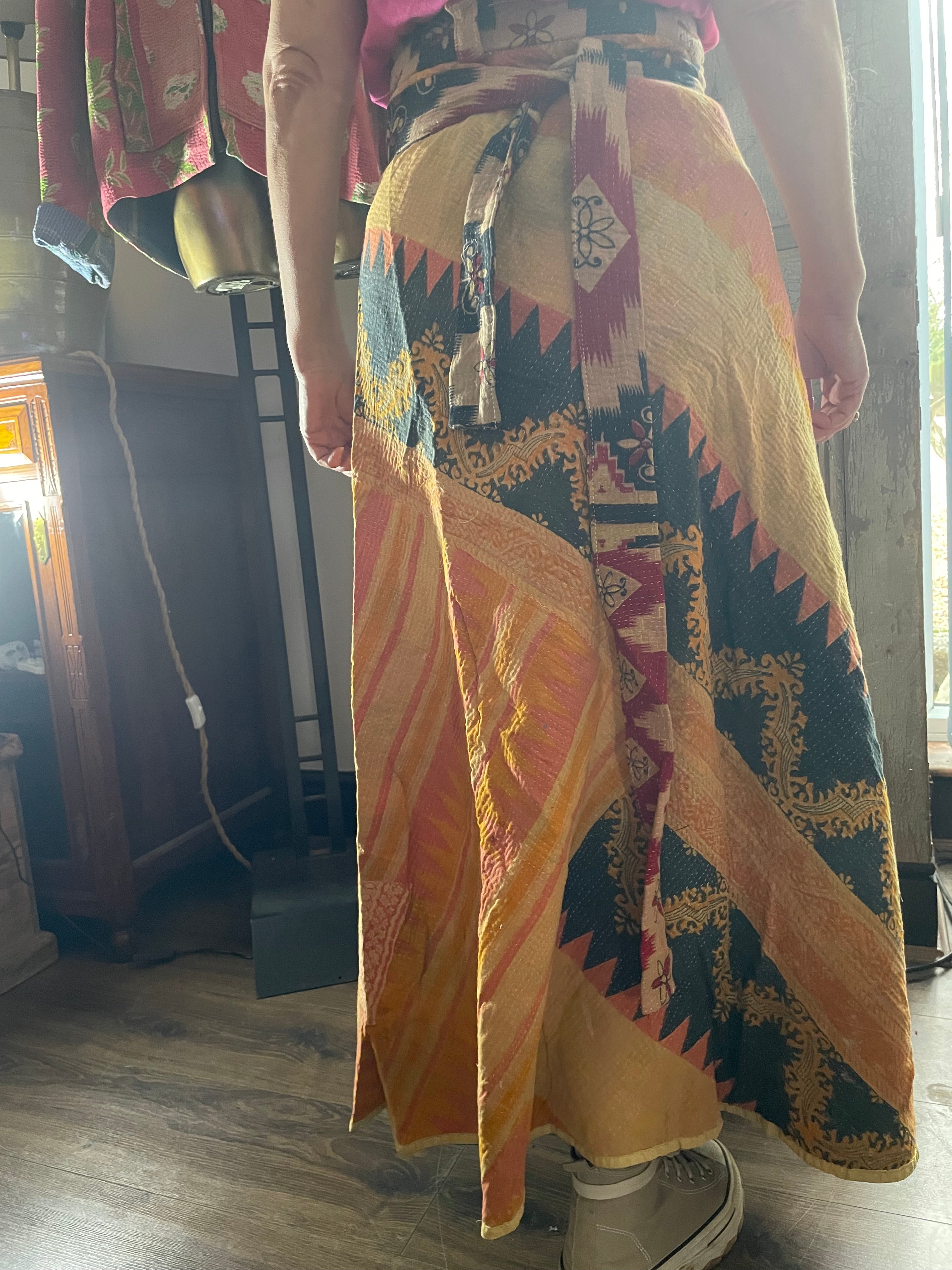 Kantha Reversible Wrap Around Skirts (Size 8-12)