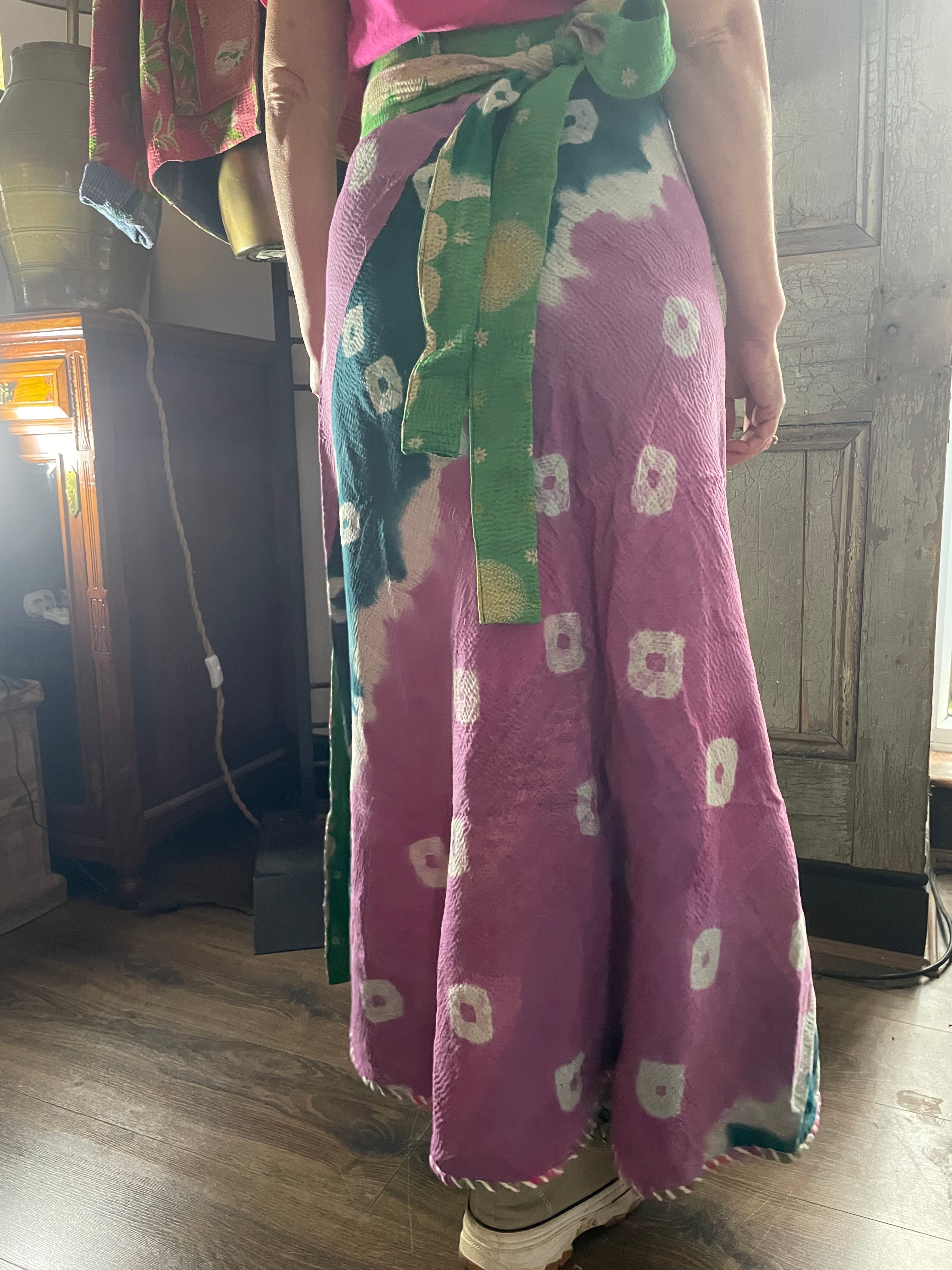 Kantha Reversible Wrap Around Skirts (Size 8-12)