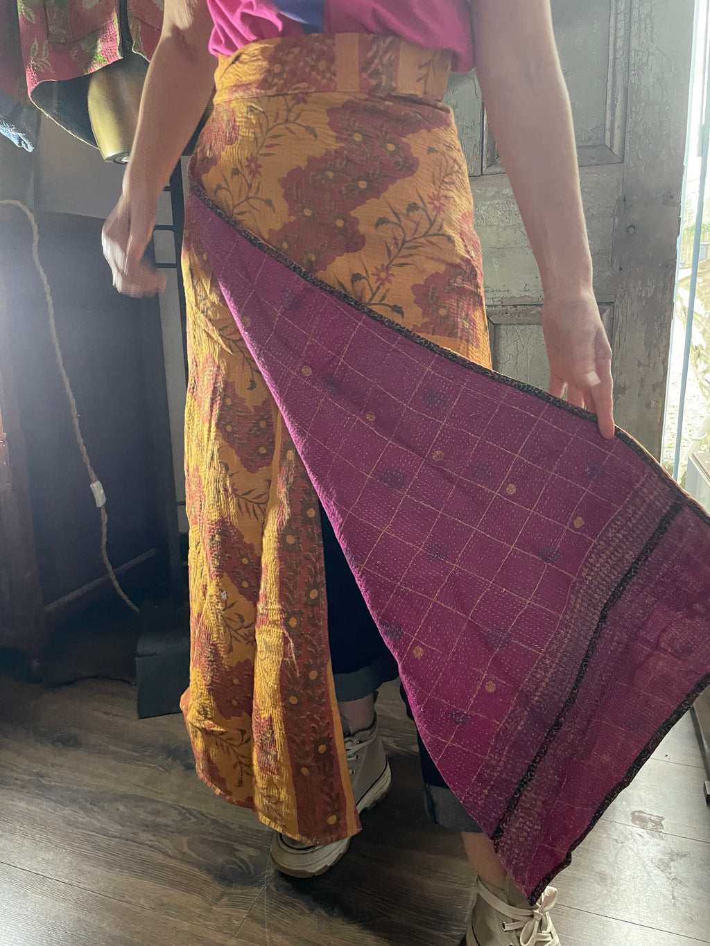 Kantha Reversible Wrap Around Skirts (Size 8-12)