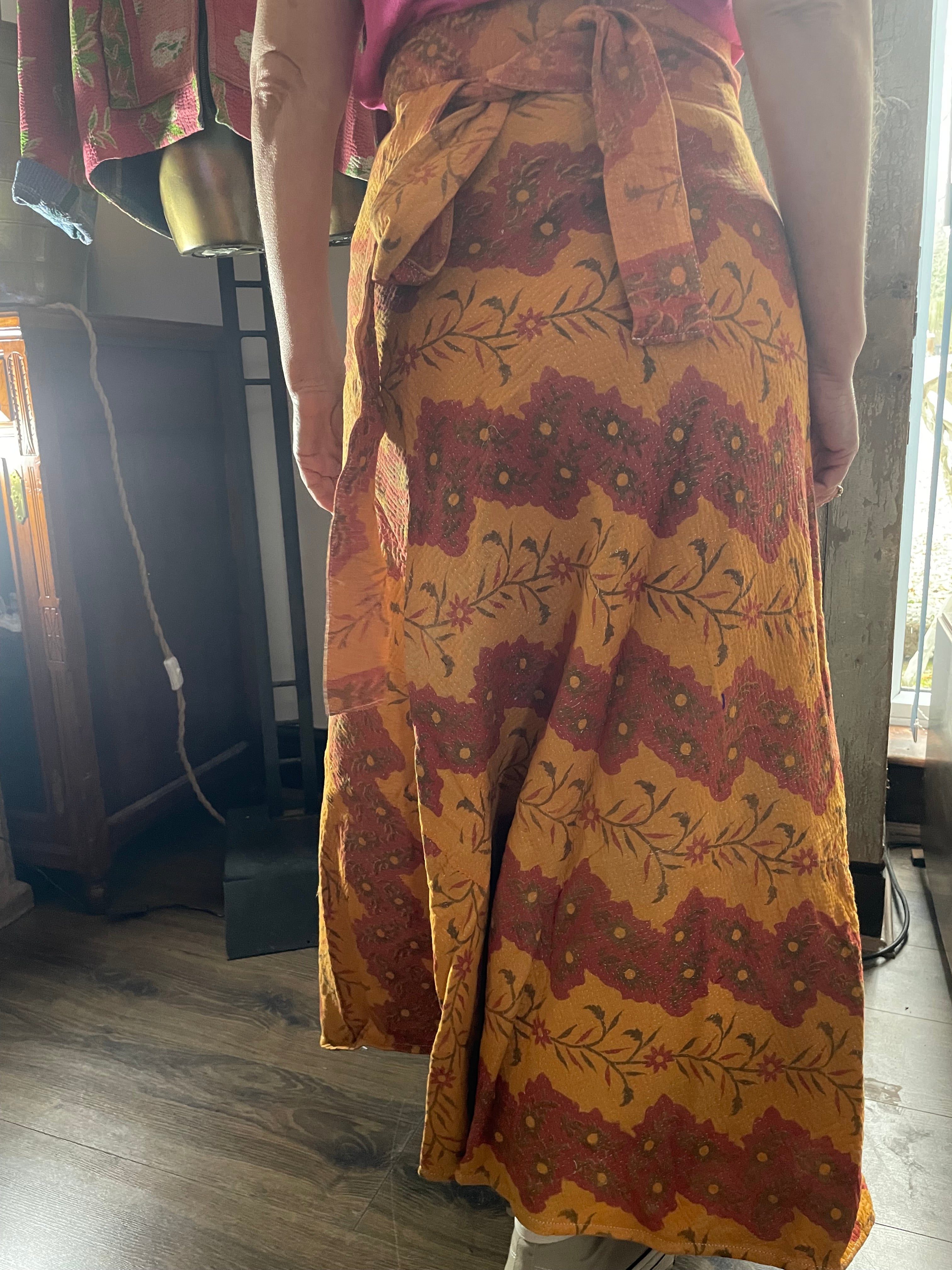 Kantha Reversible Wrap Around Skirts (Size 8-12)