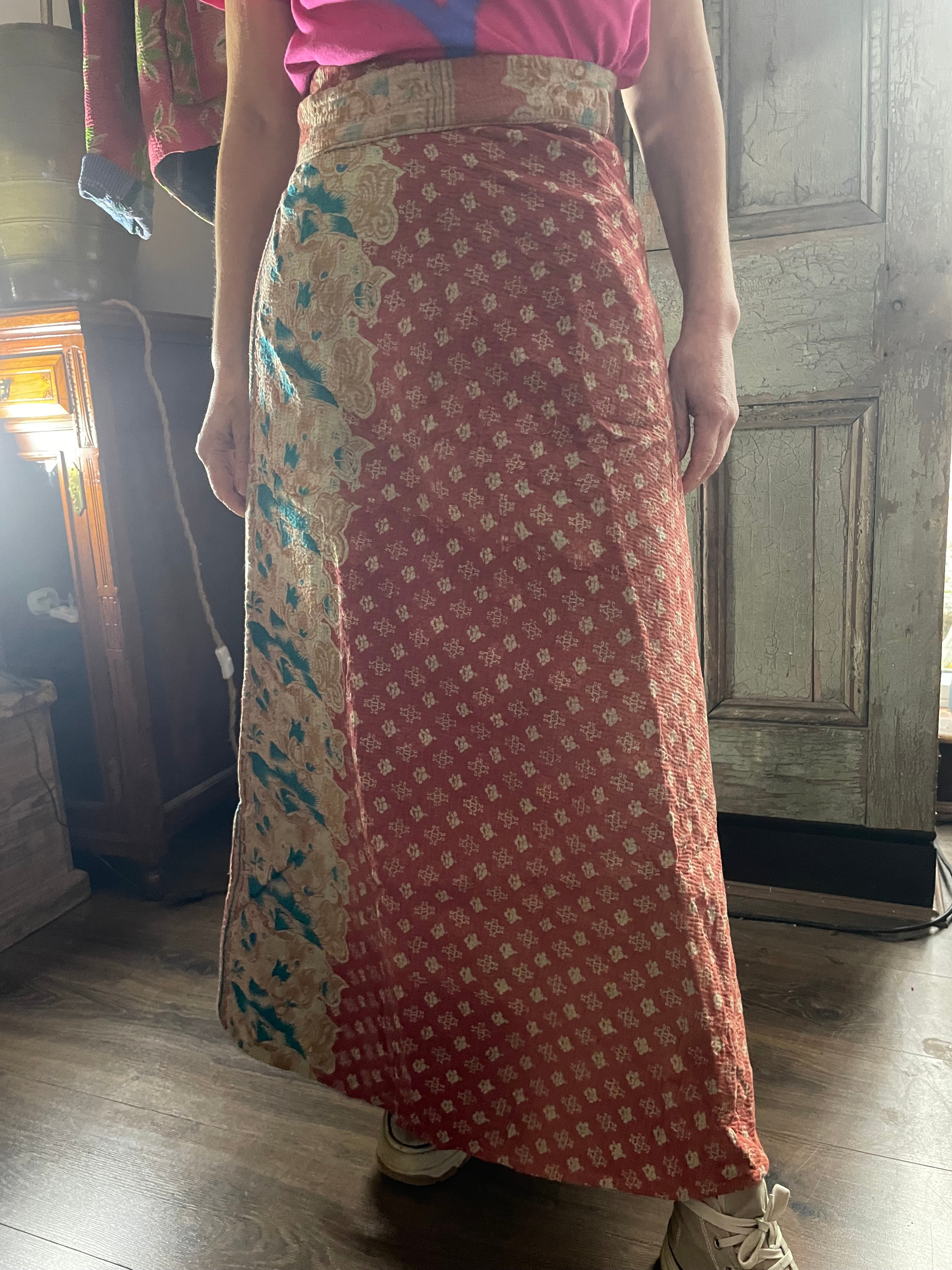 Kantha Reversible Wrap Around Skirts (Size 8-12)