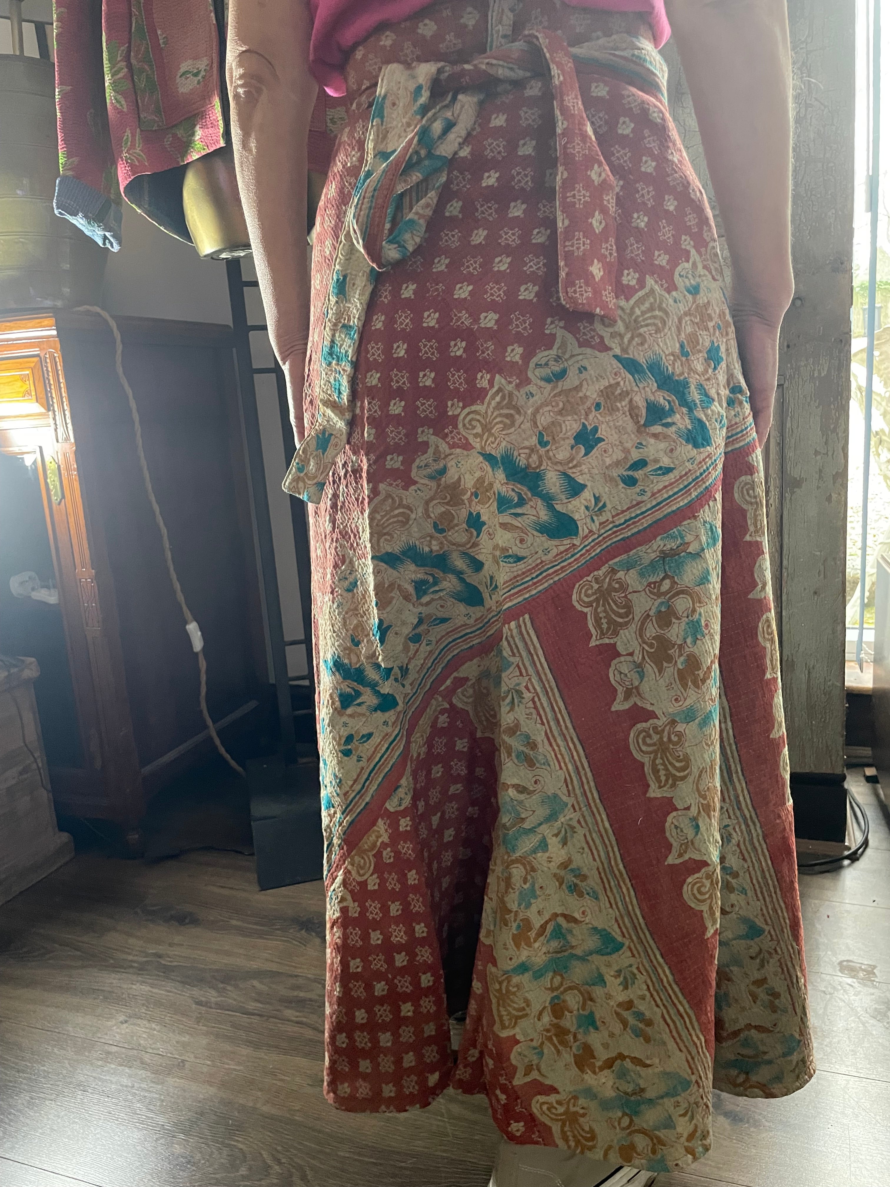 Kantha Reversible Wrap Around Skirts (Size 8-12)