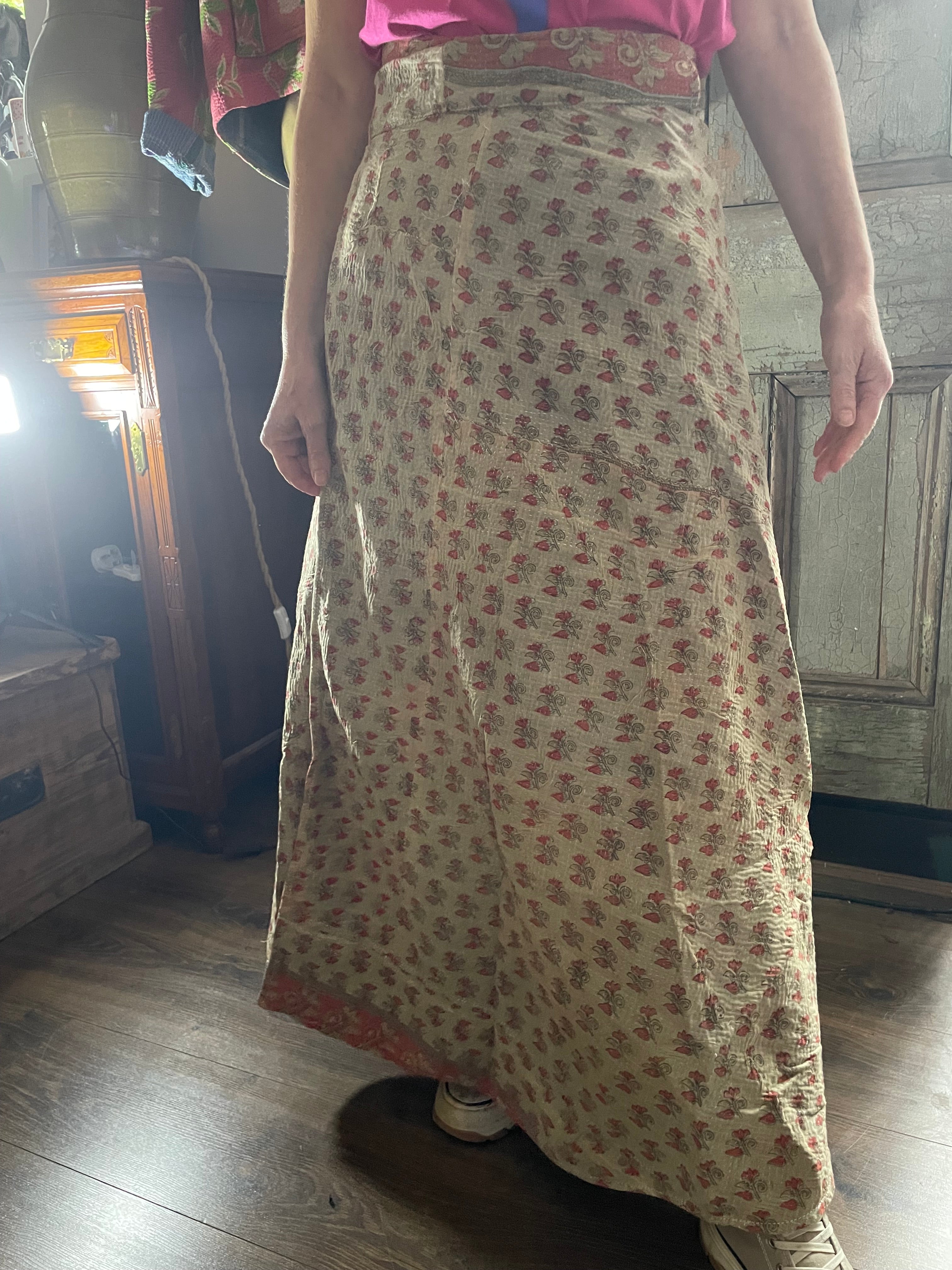 Kantha Reversible Wrap Around Skirts (Size 8-12)