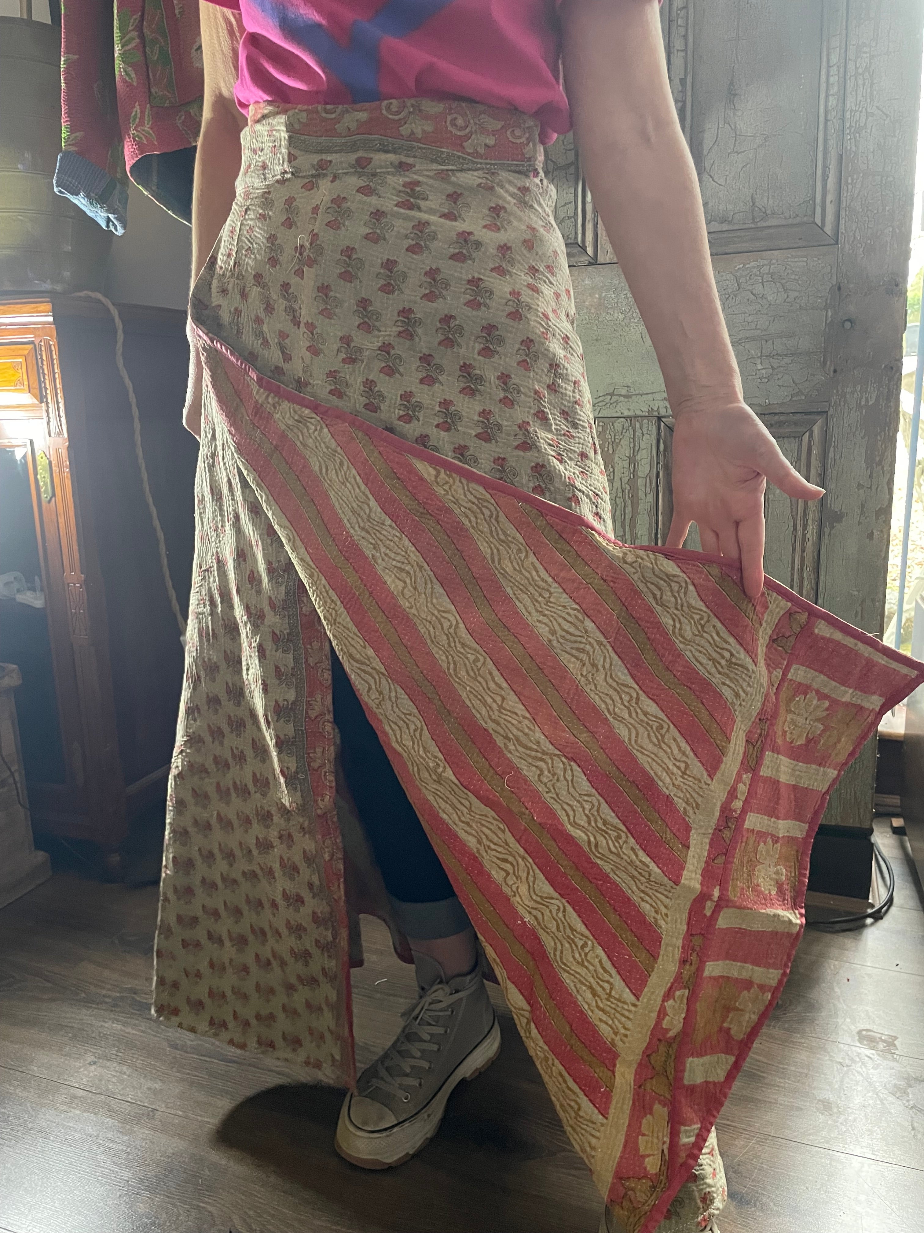 Kantha Reversible Wrap Around Skirts (Size 8-12)