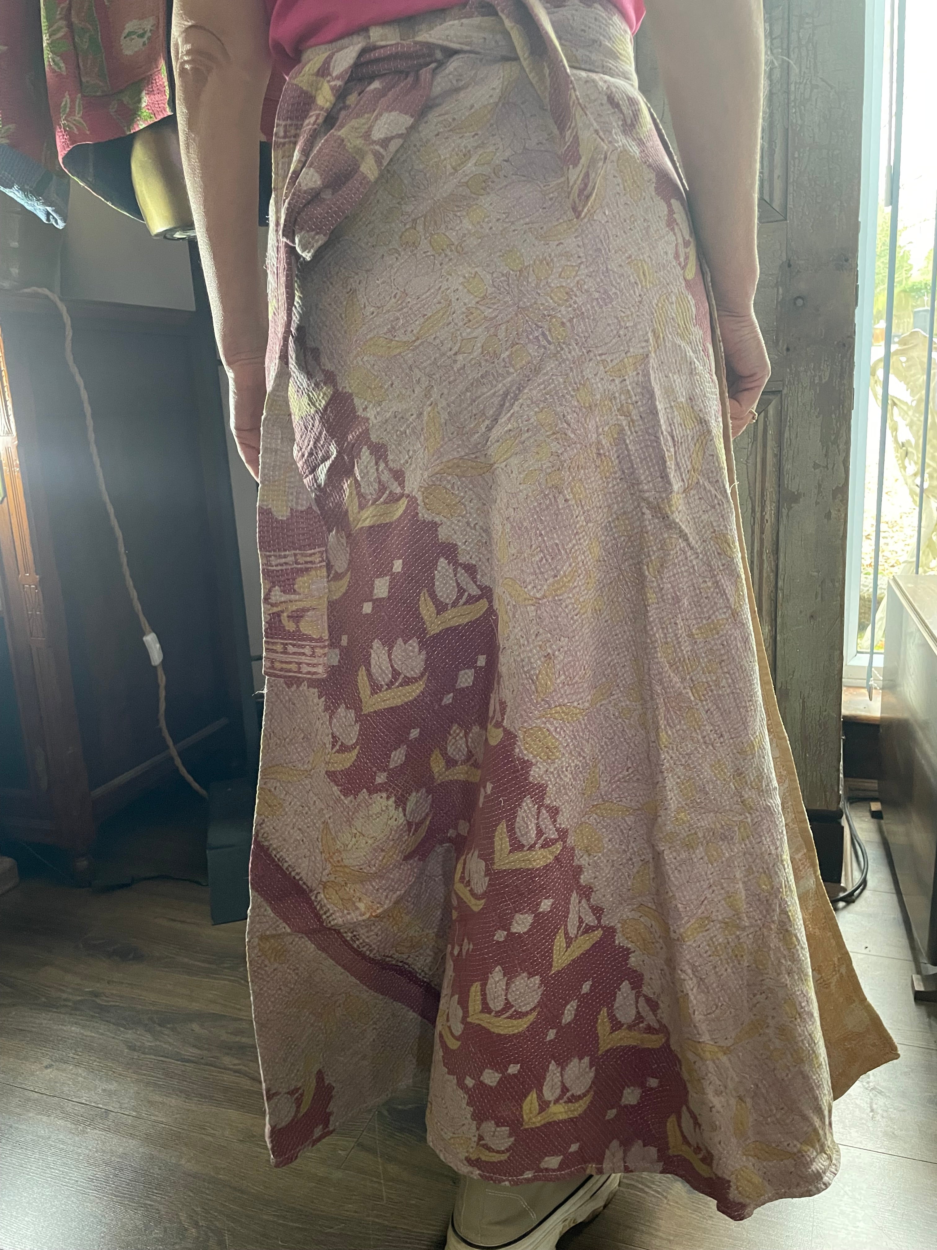 Kantha Reversible Wrap Around Skirts (Size 8-12)