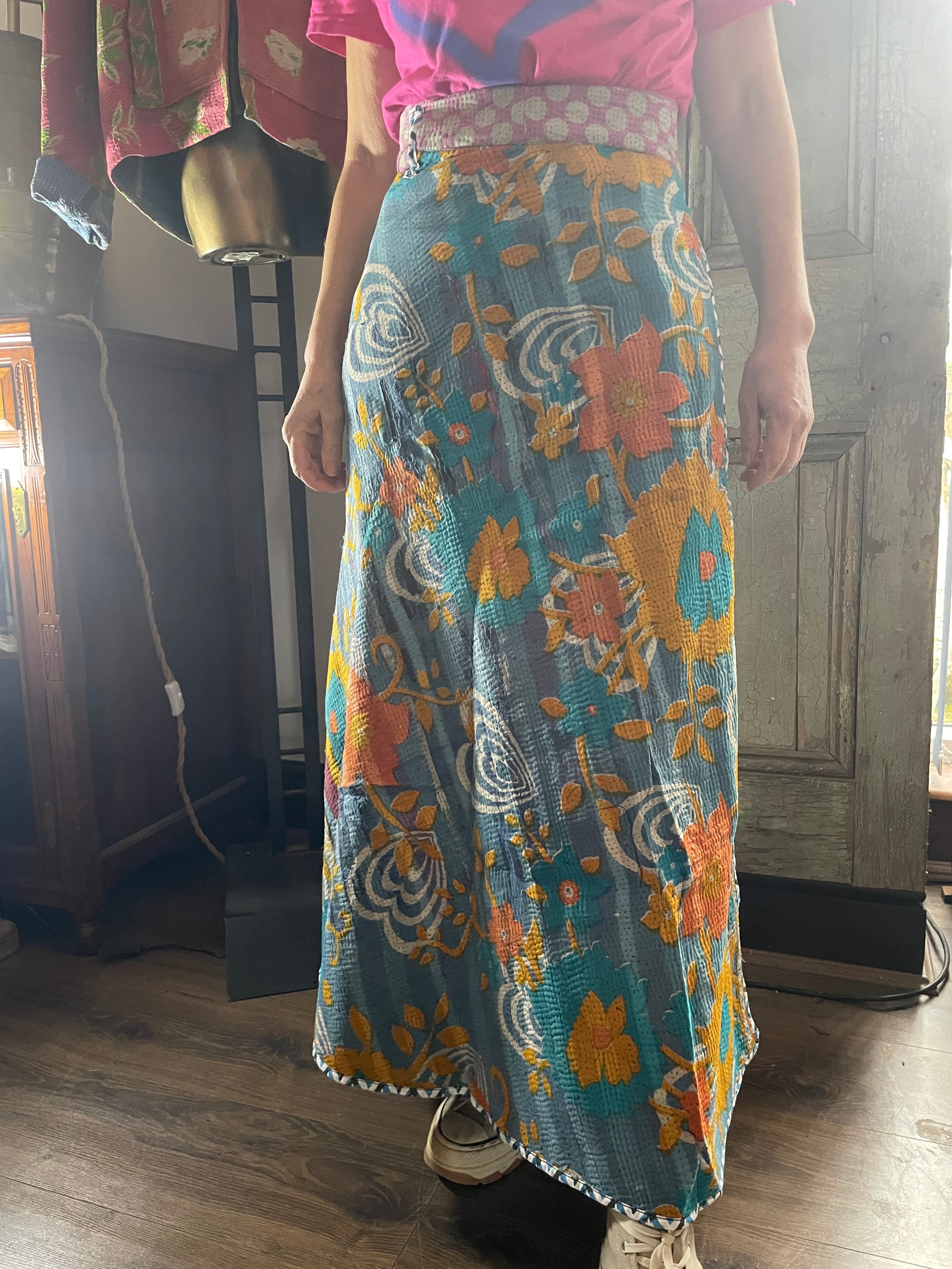 Kantha Reversible Wrap Around Skirts (Size 8-12)