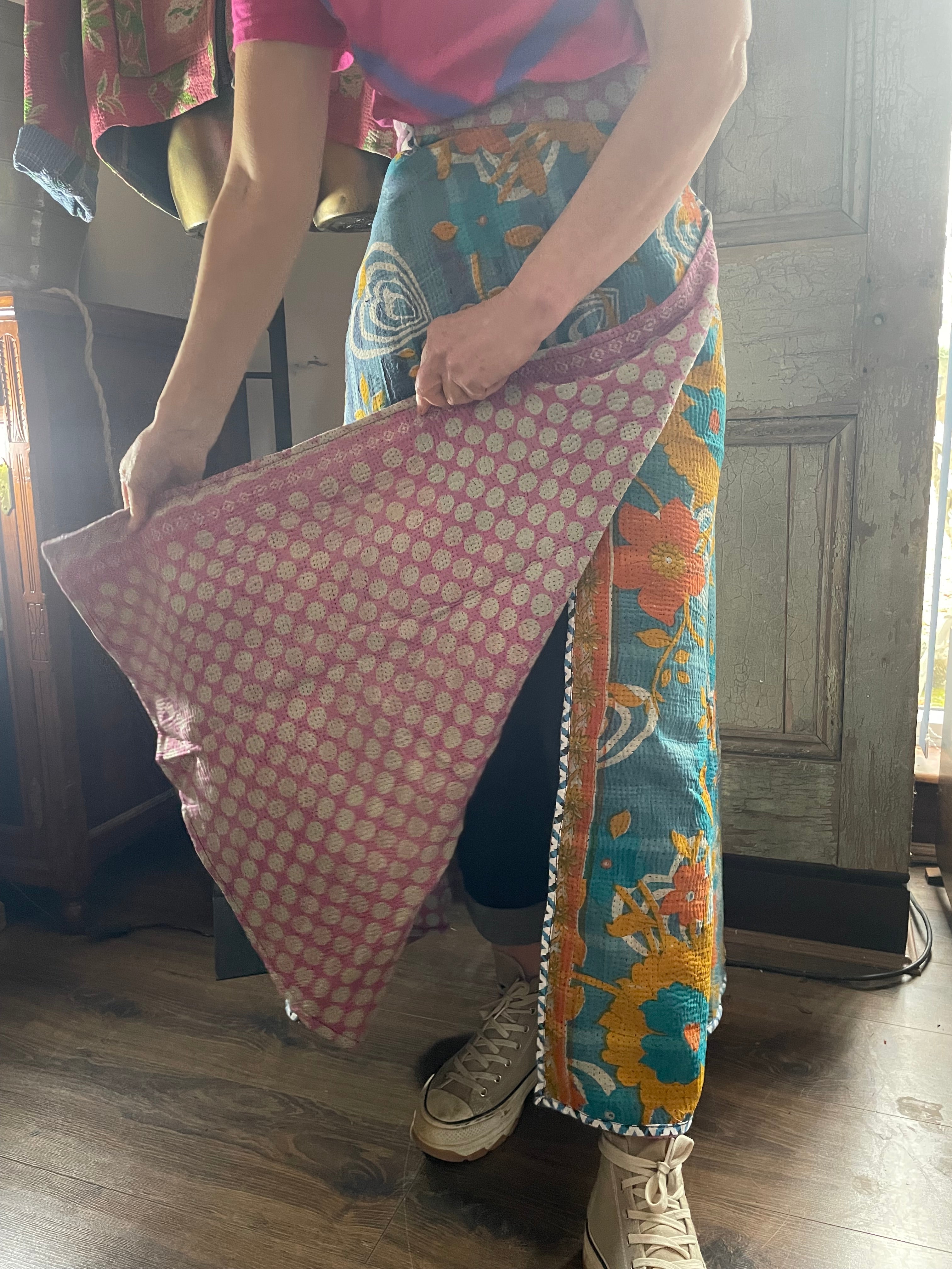 Kantha Reversible Wrap Around Skirts (Size 8-12)