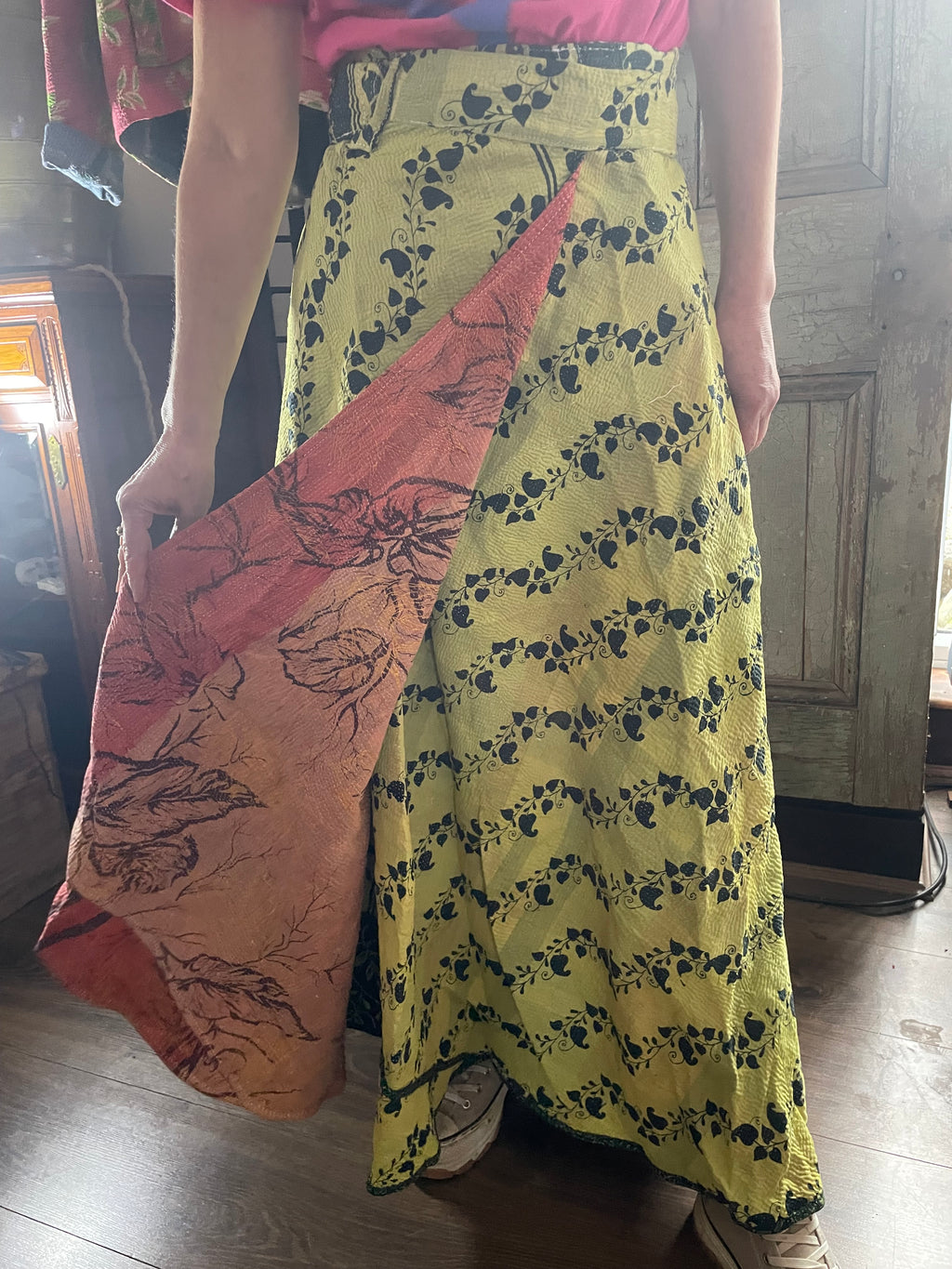 Kantha Reversible Wrap Around Skirts (Size 12-14)