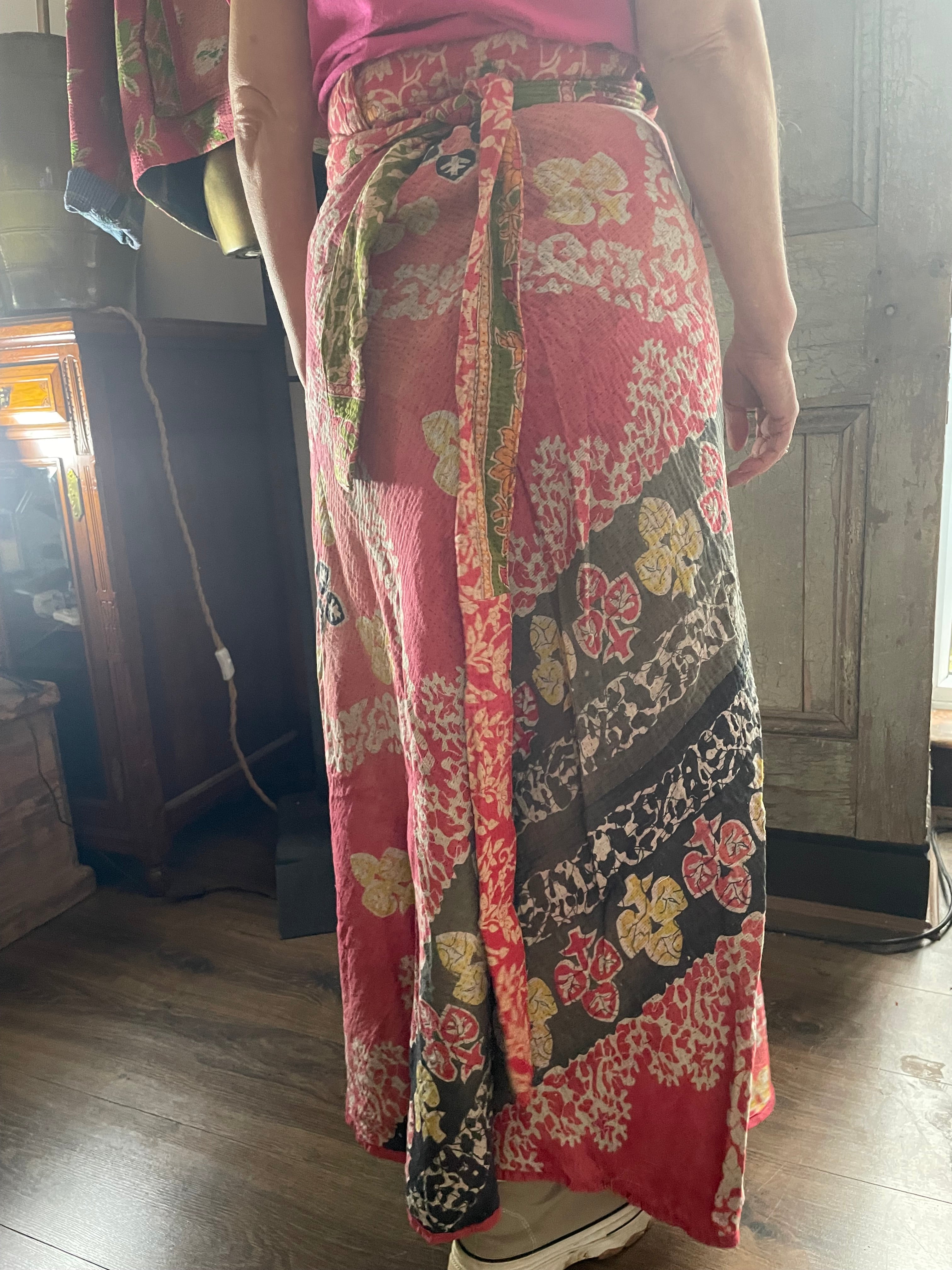 Kantha Reversible Wrap Around Skirts (Size 8-12)