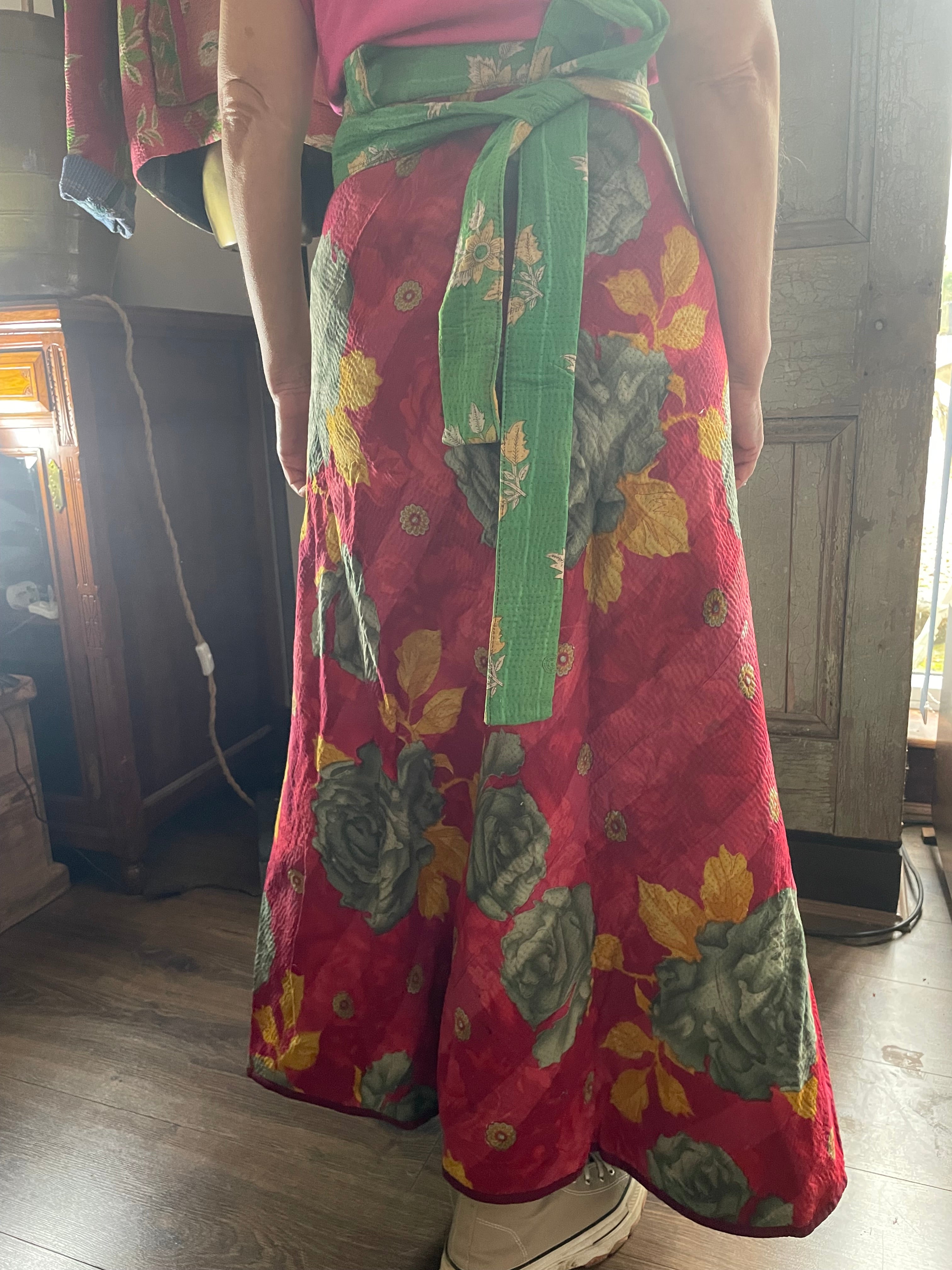 Kantha Reversible Wrap Around Skirts (Size 8-12)