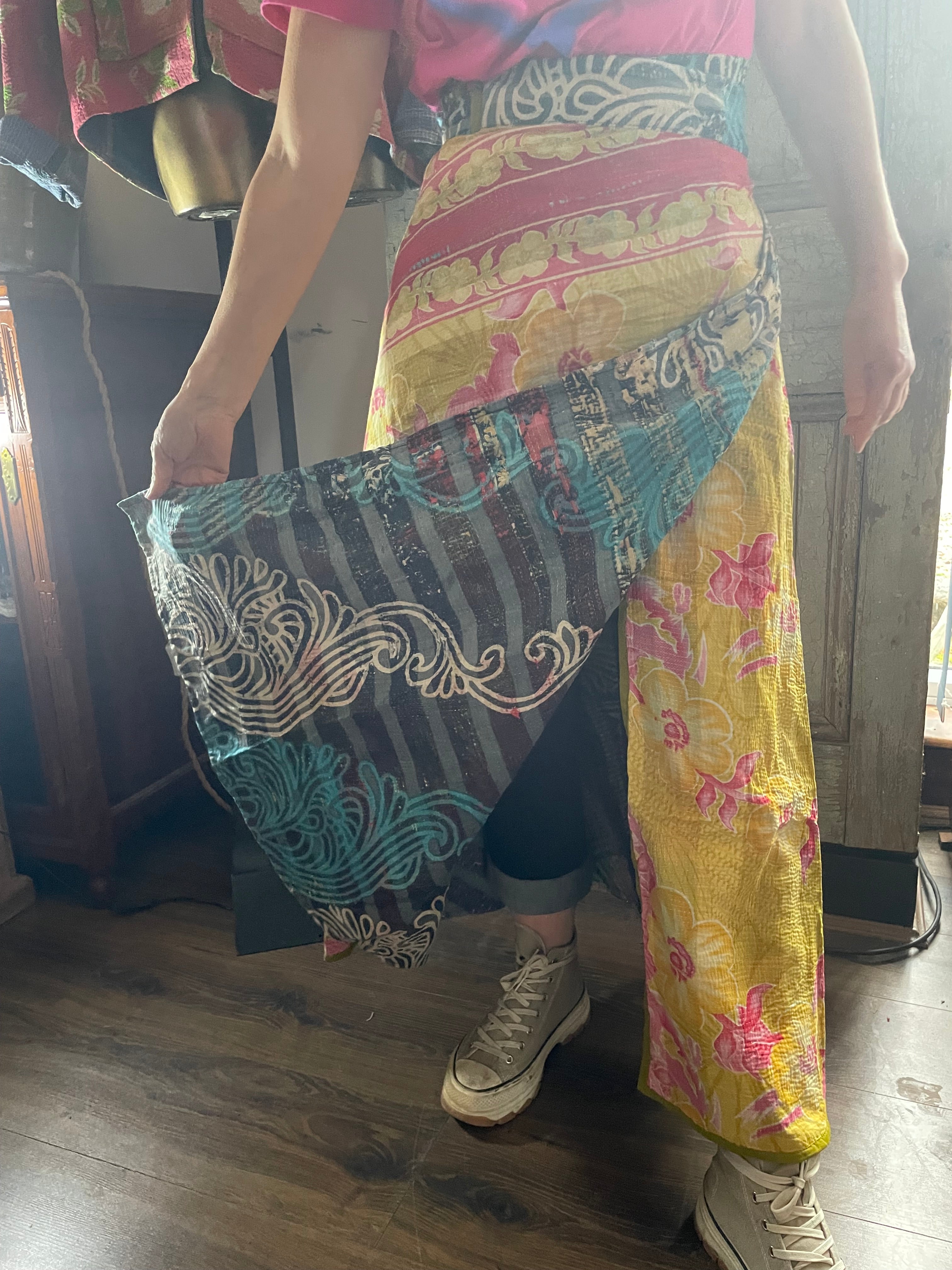 Kantha Reversible Wrap Around Skirts (Size 8-12)