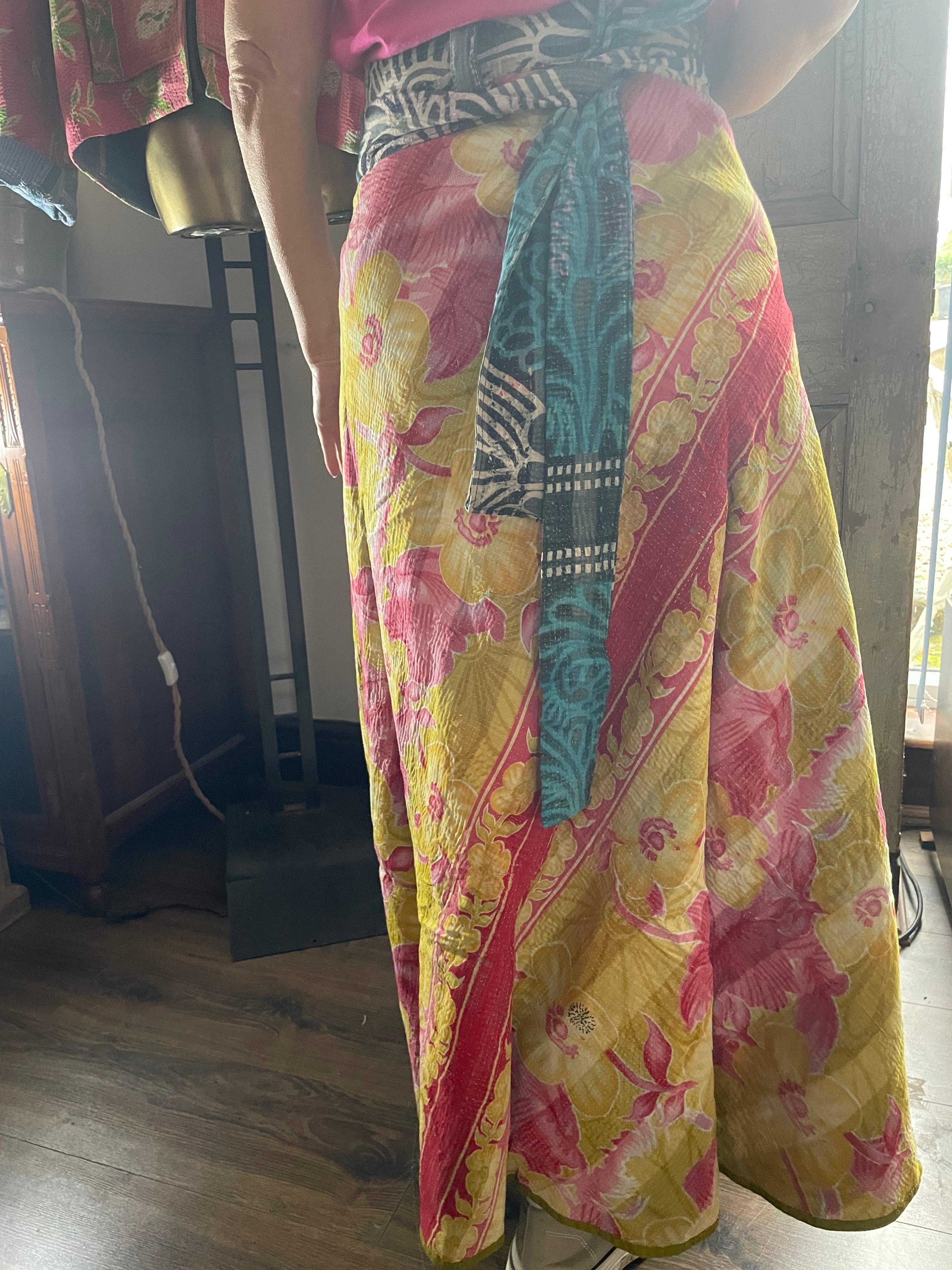 Kantha Reversible Wrap Around Skirts (Size 8-12)