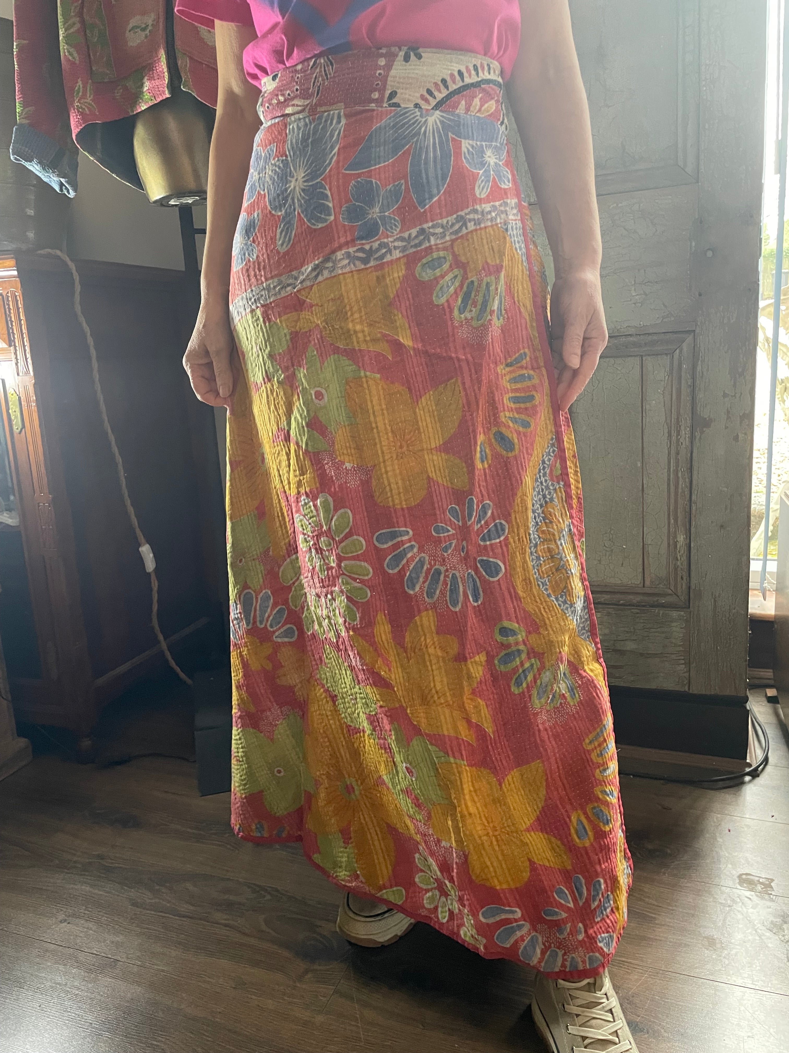 Kantha Reversible Wrap Around Skirts (Size 8-12)