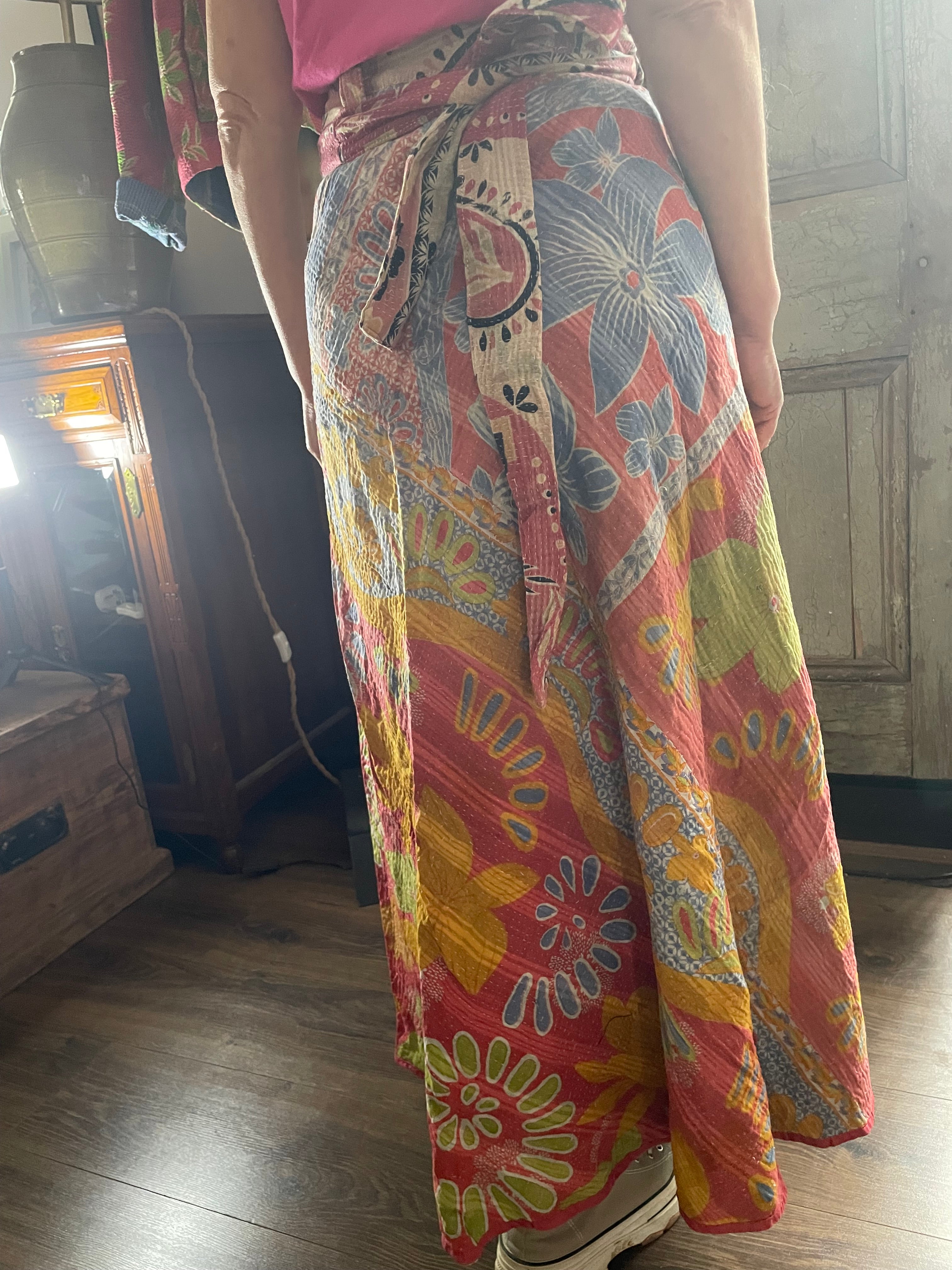 Kantha Reversible Wrap Around Skirts (Size 8-12)