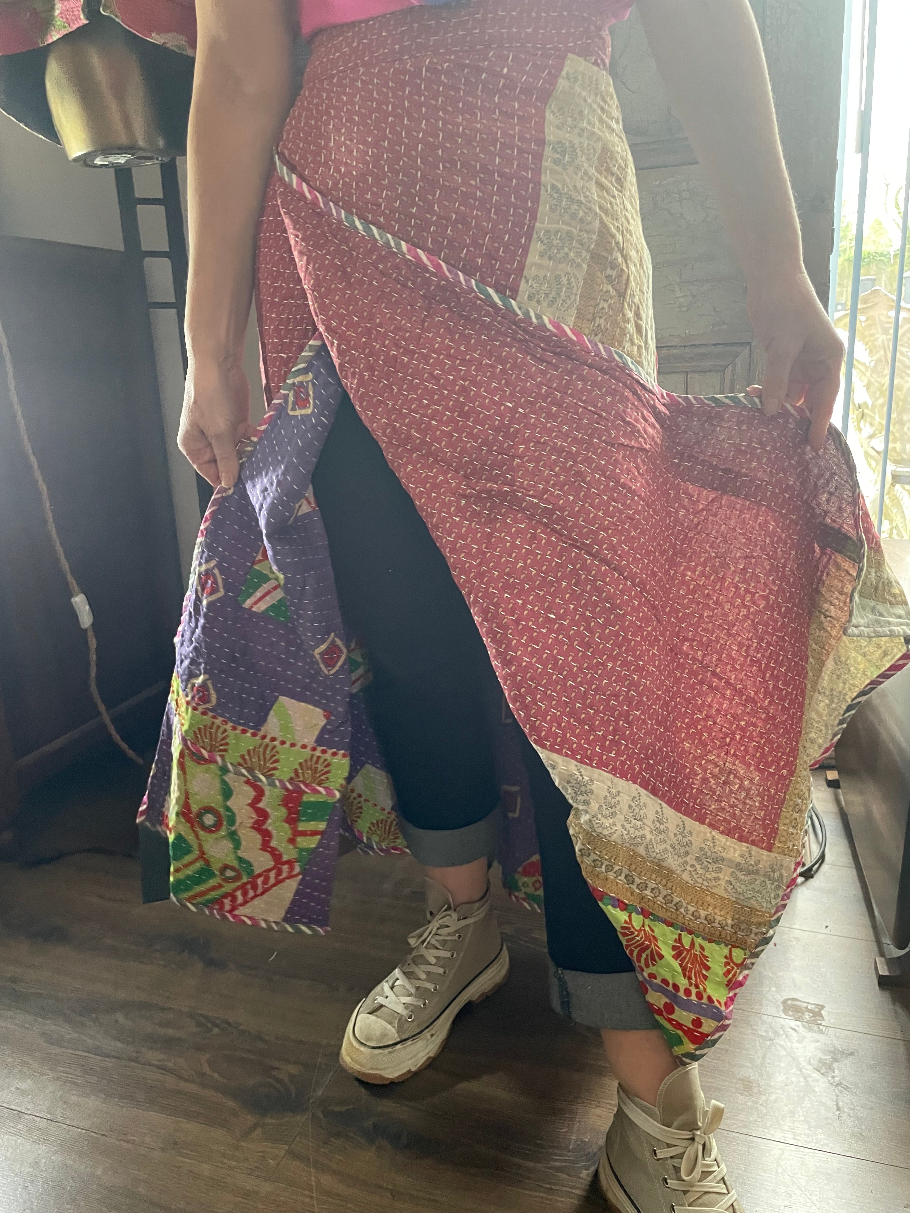 Kantha Reversible Wrap Around Skirts (Size 8-12)