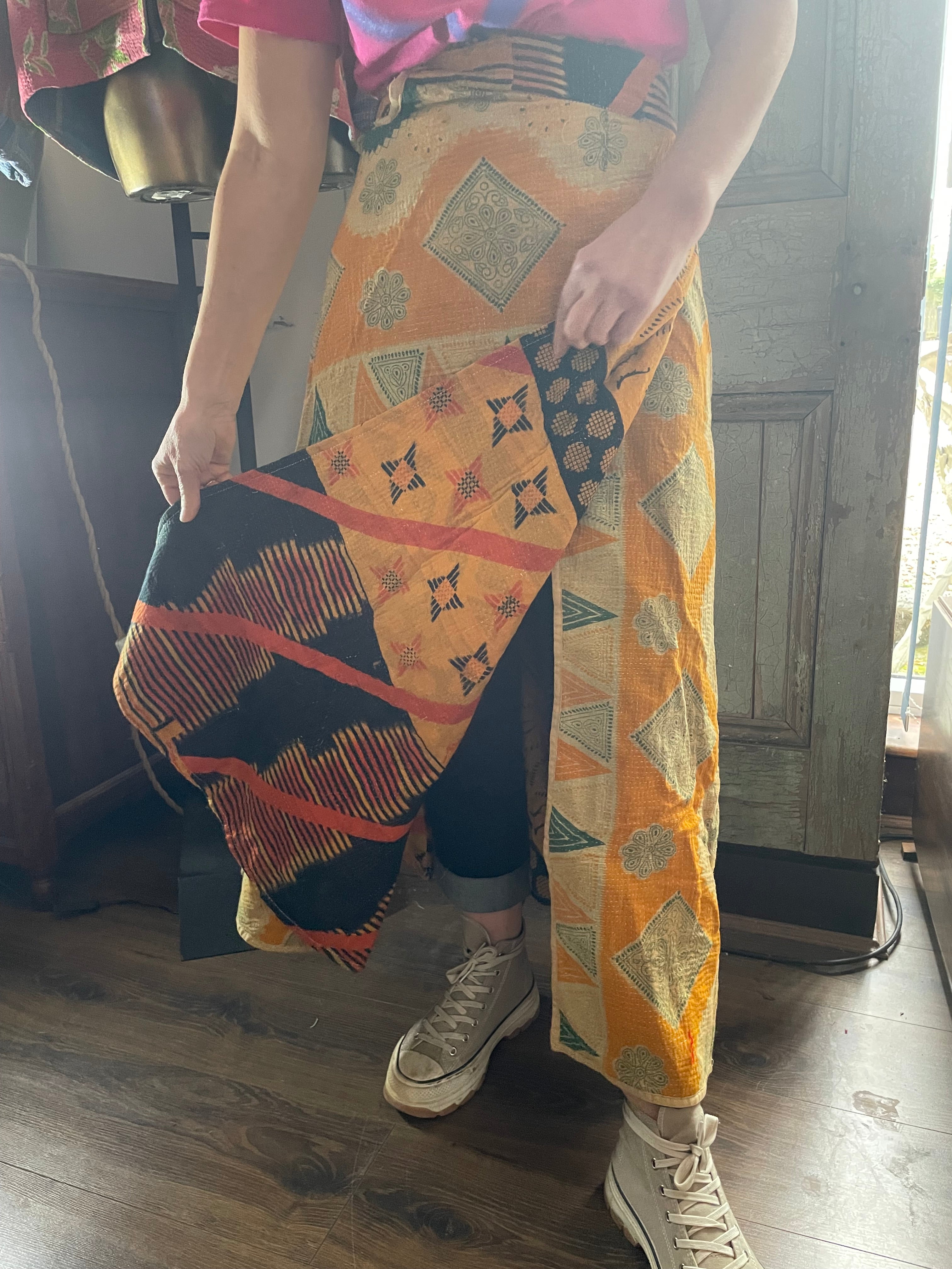 Kantha Reversible Wrap Around Skirts (Size 8-12)