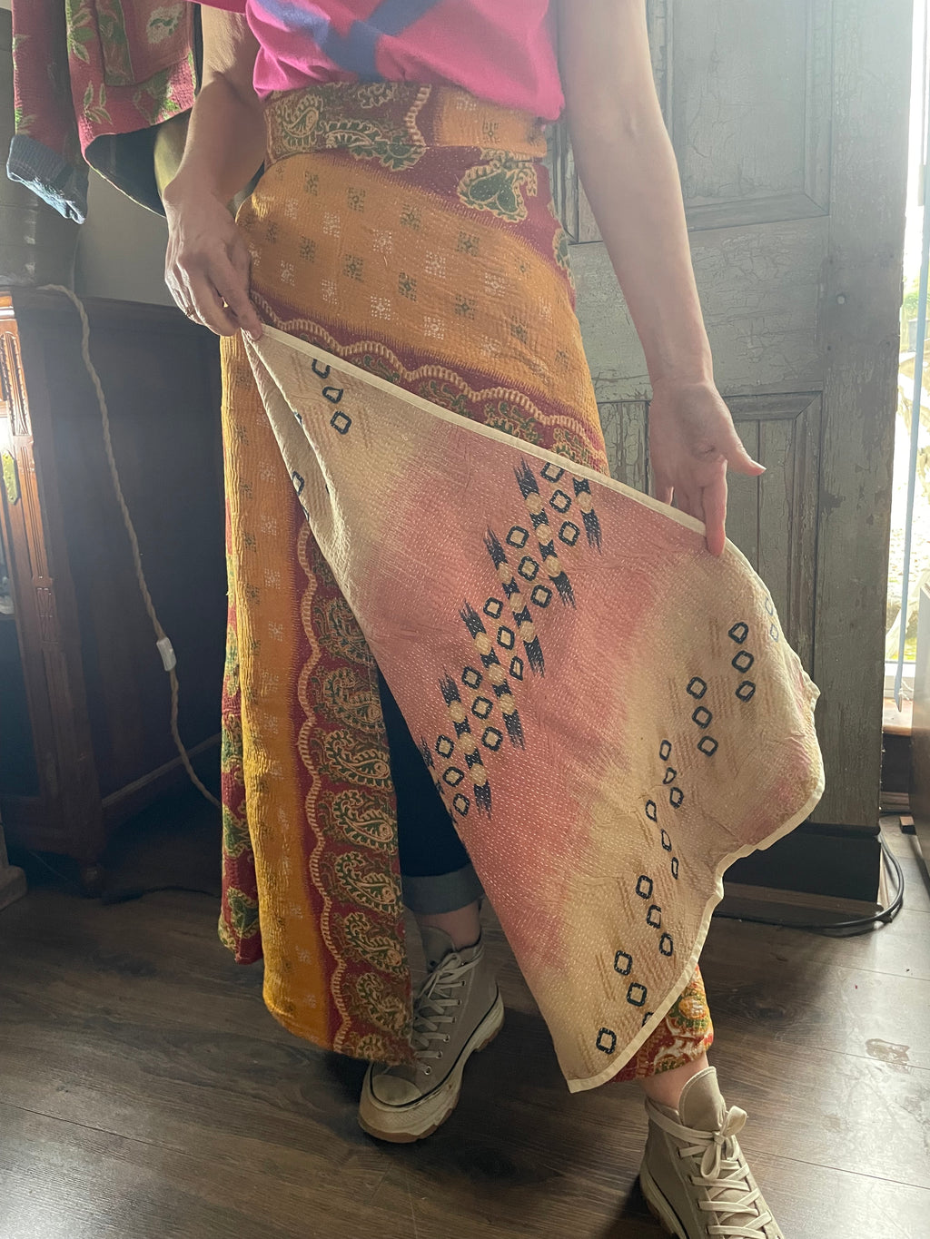 Kantha Reversible Wrap Around Skirts (Size 8-12)