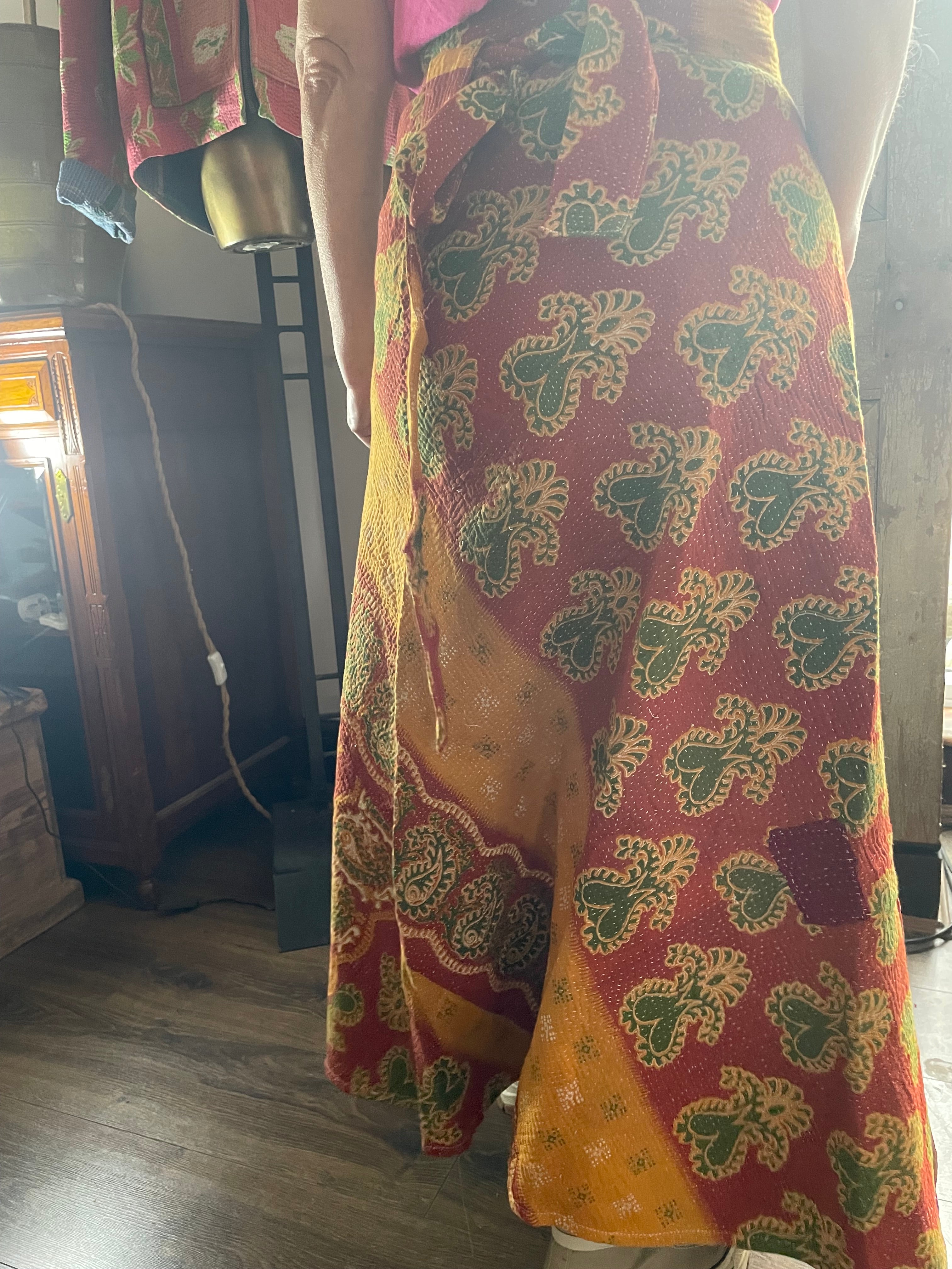 Kantha Reversible Wrap Around Skirts (Size 8-12)