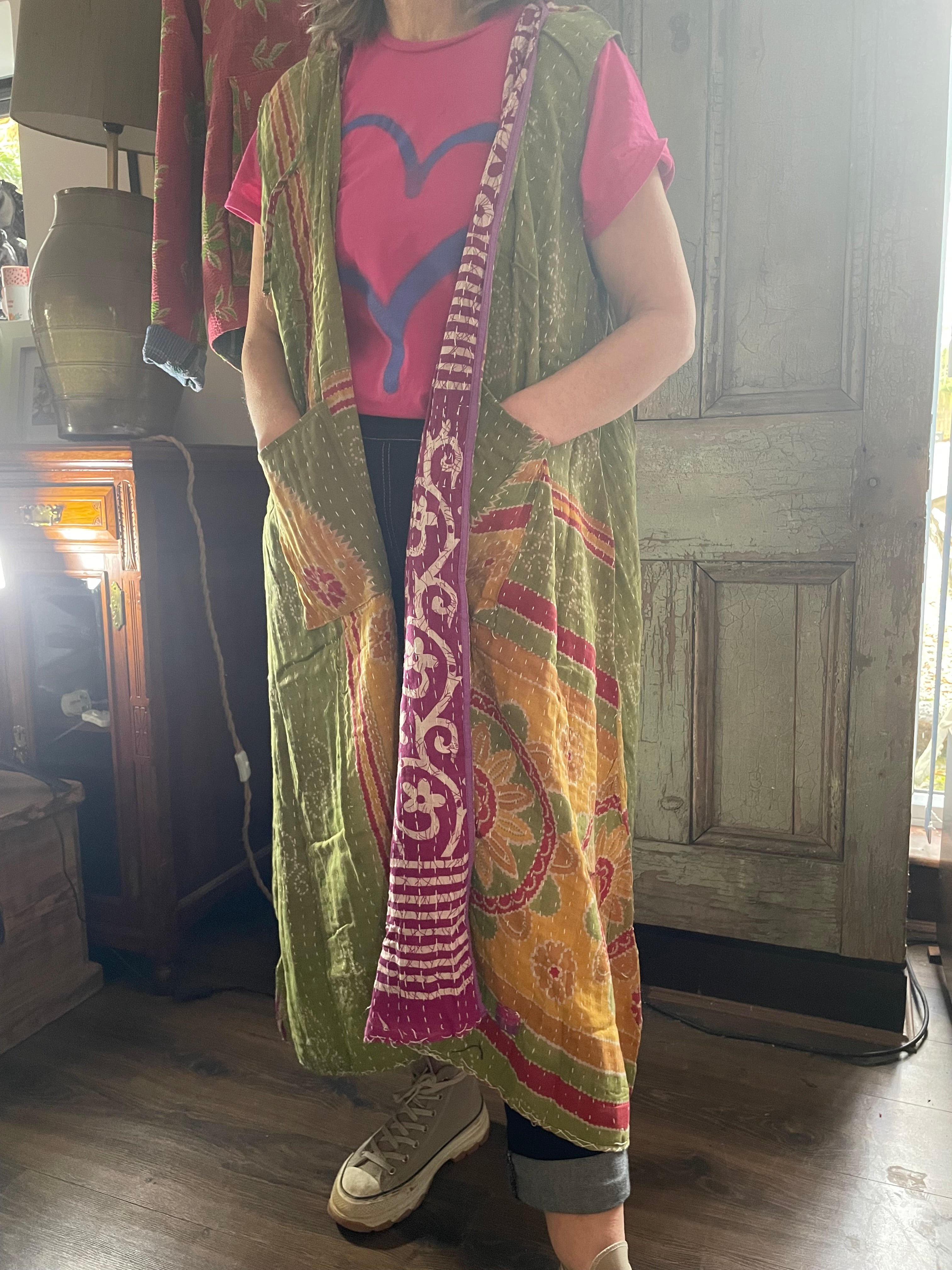 Kantha Hooded Kimono Wrap