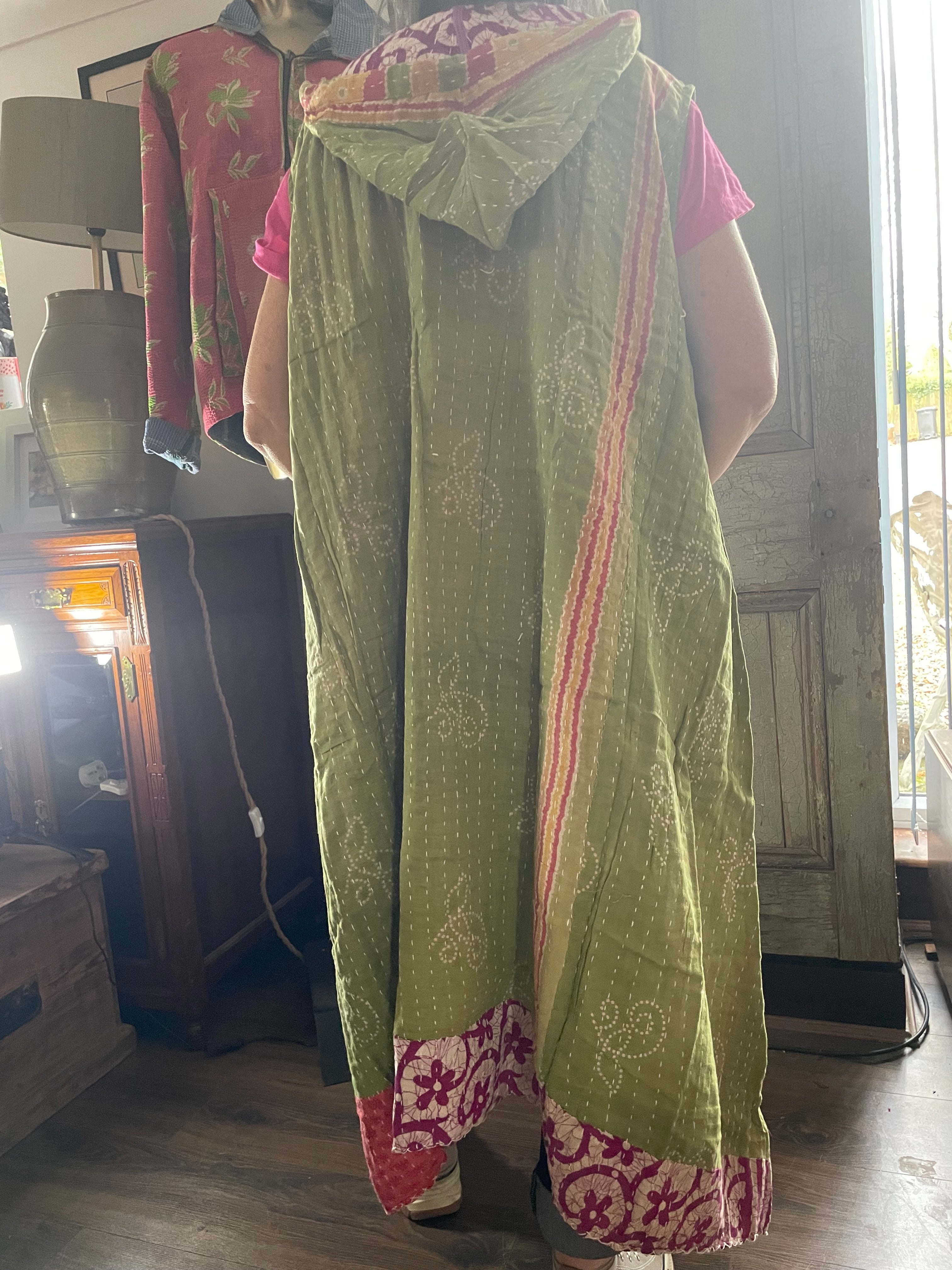 Kantha Hooded Kimono Wrap