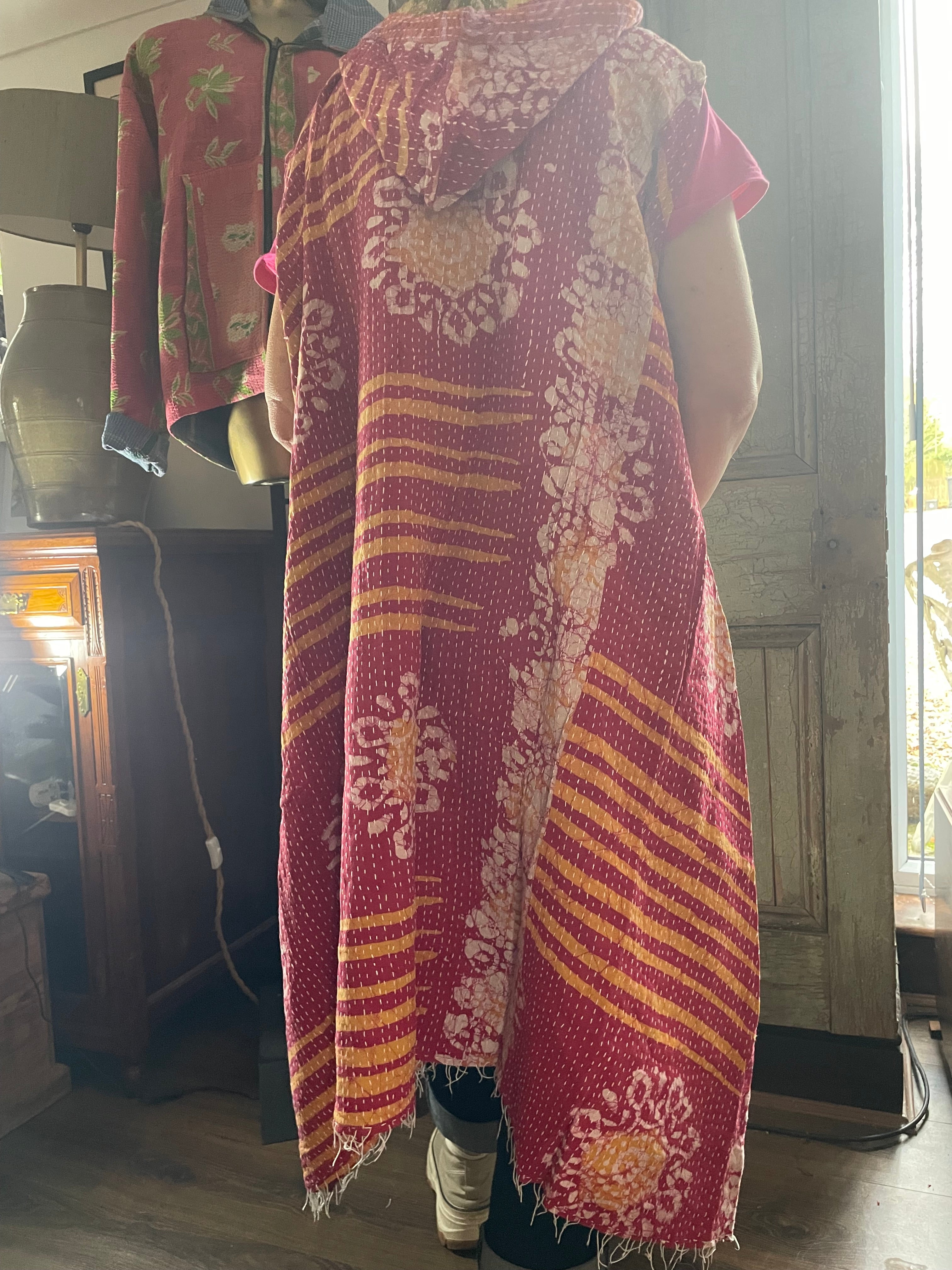 Kantha Hooded Kimono Wrap