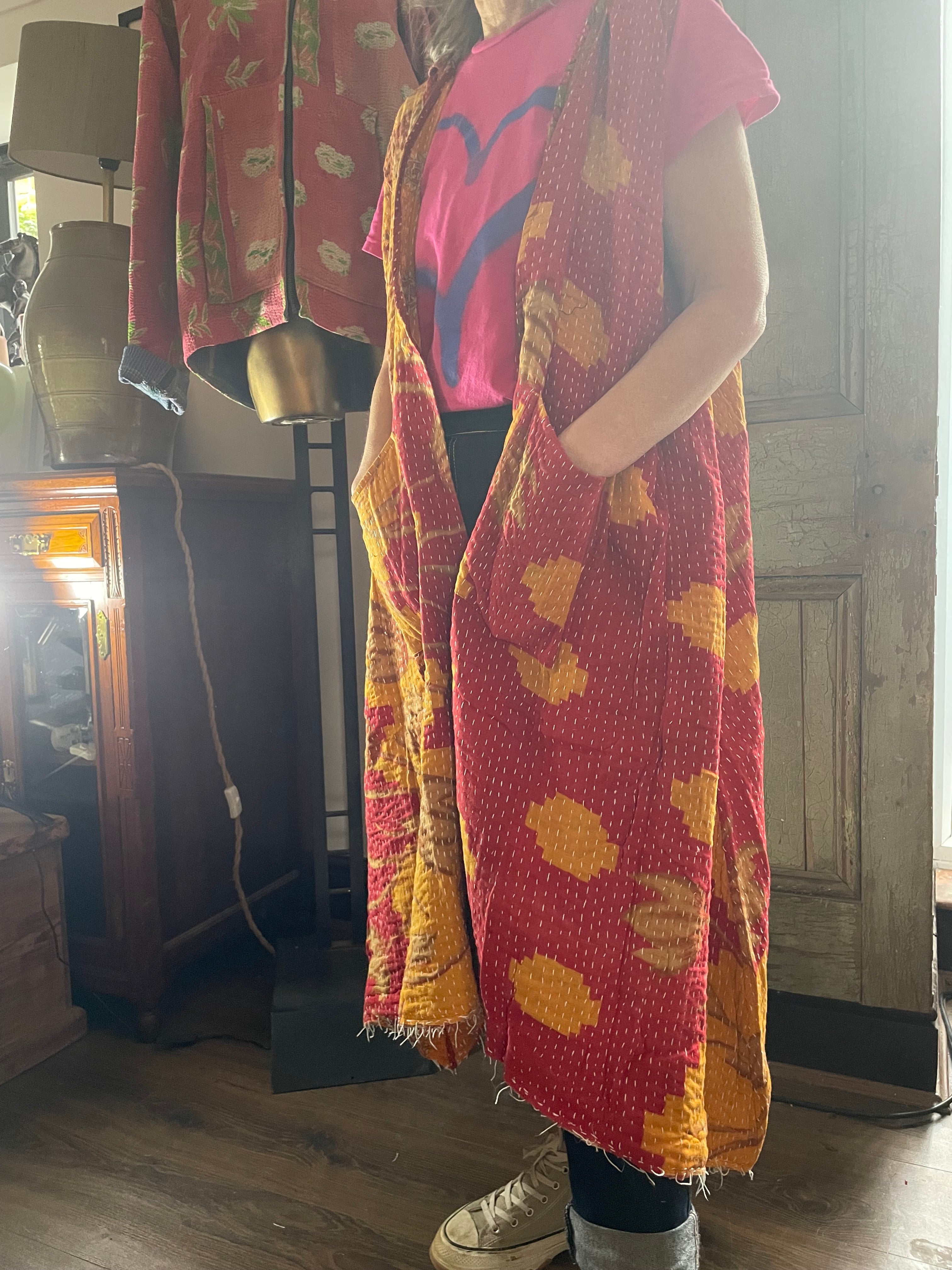 Kantha Hooded Kimono Wrap